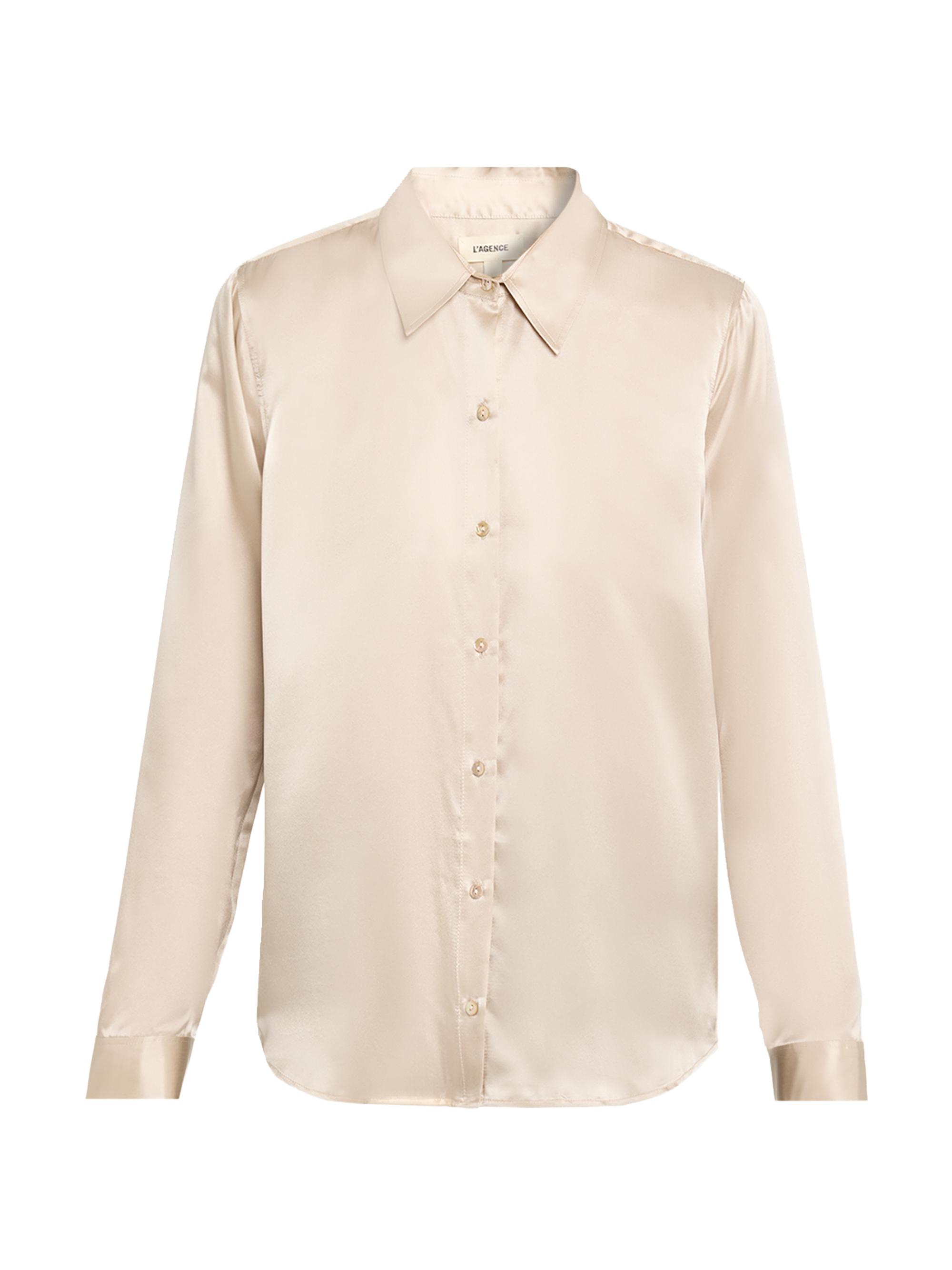 新品 ARTS&SCIENCE Side Tuck Blouse beige L'AGENCE Tyler Silk Satin Blouse | Saks Fifth Avenue