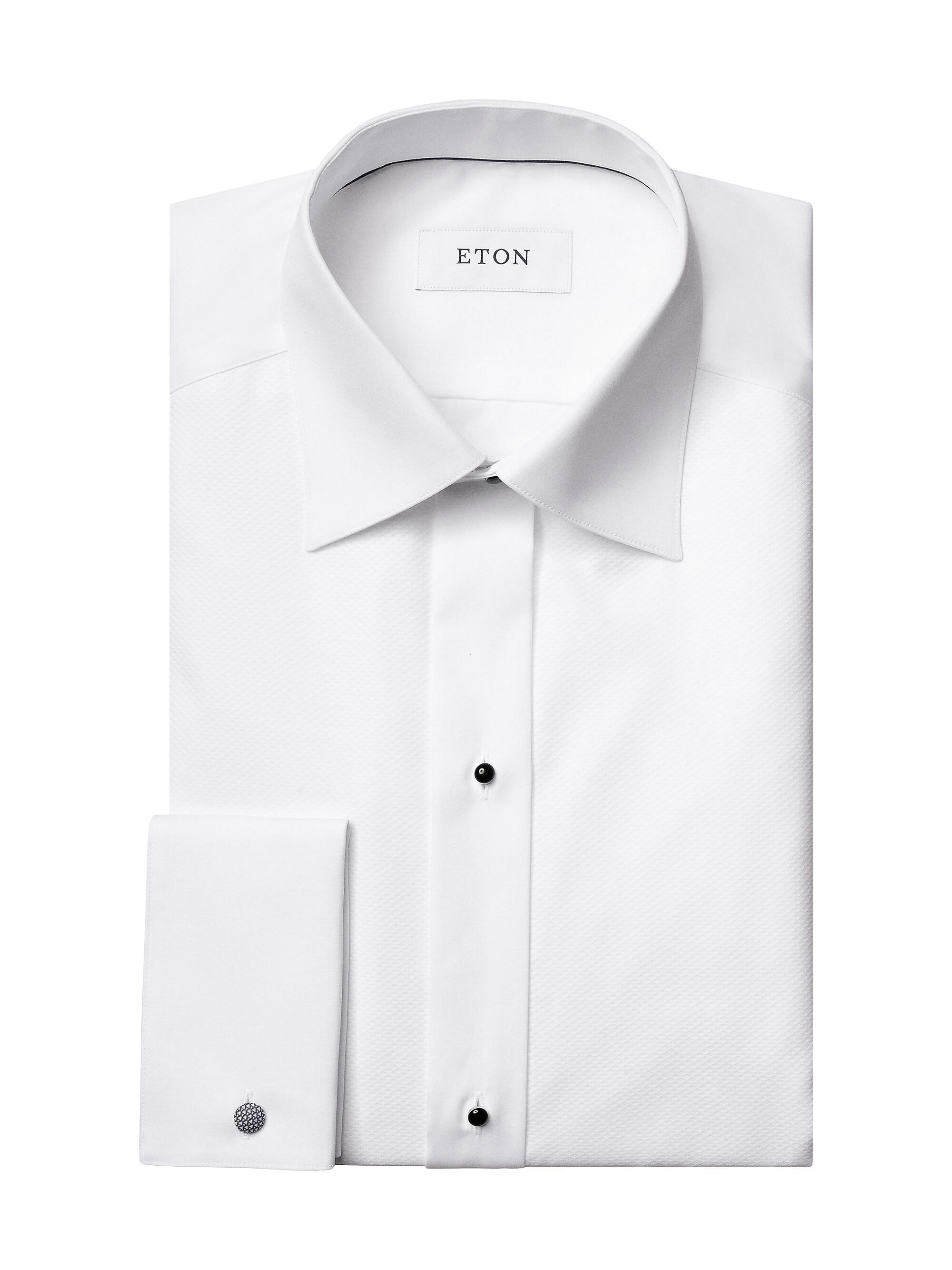 Eton Men's Classic-Fit Piqué Formal Shirt - White