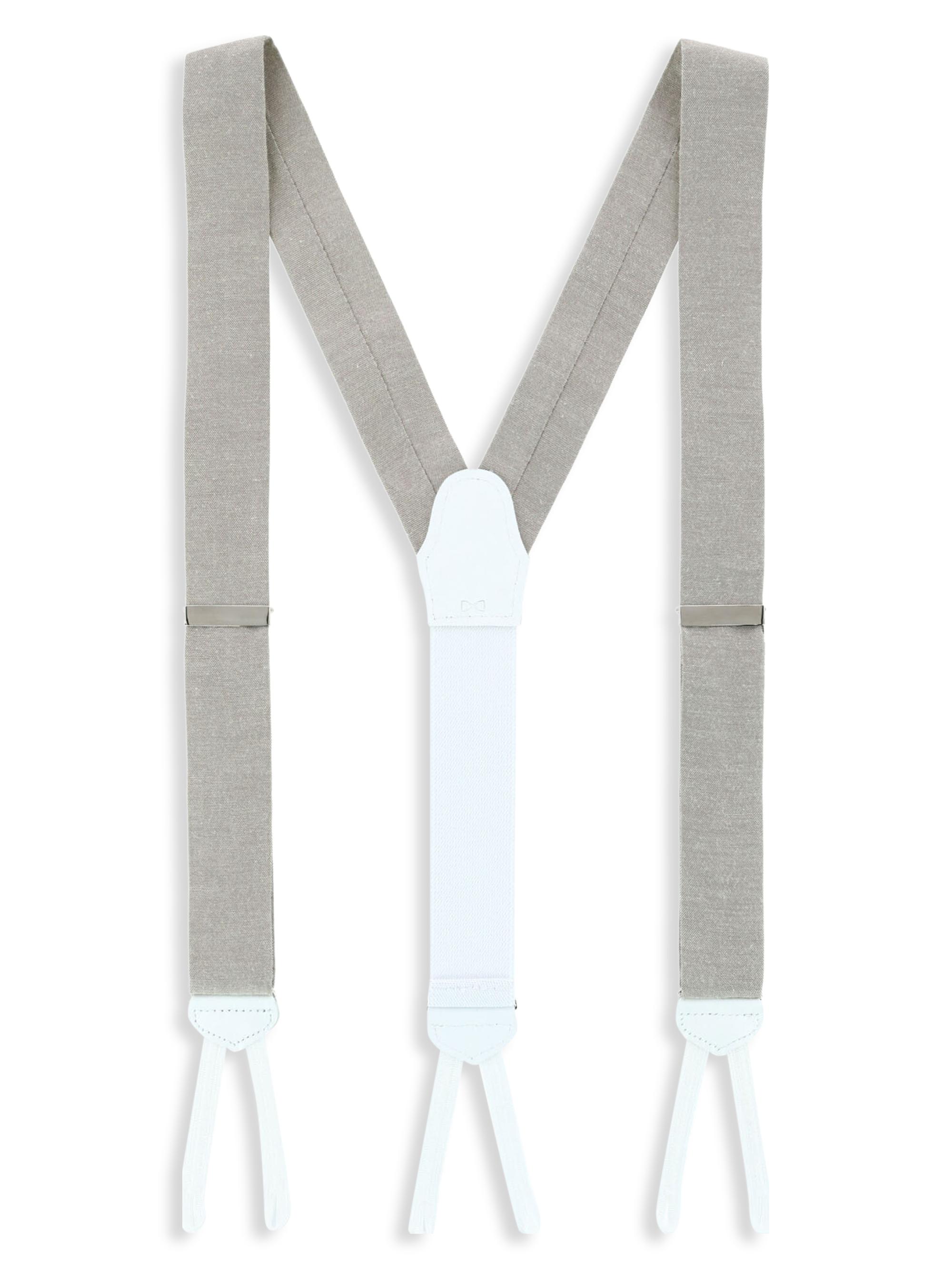 Trafalgar Men's Chambray Brace Suspenders - Taupe