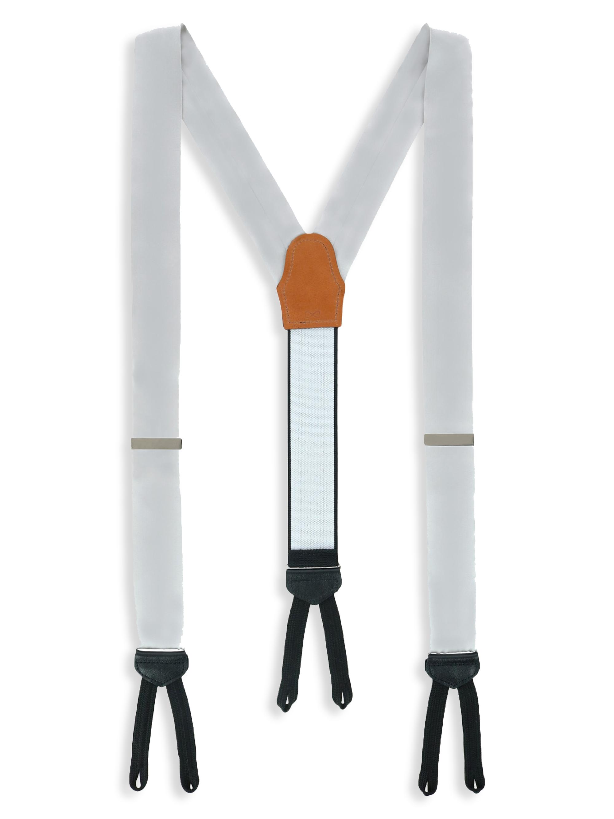 Trafalgar Men's Sutton Silk Suspenders - Silver