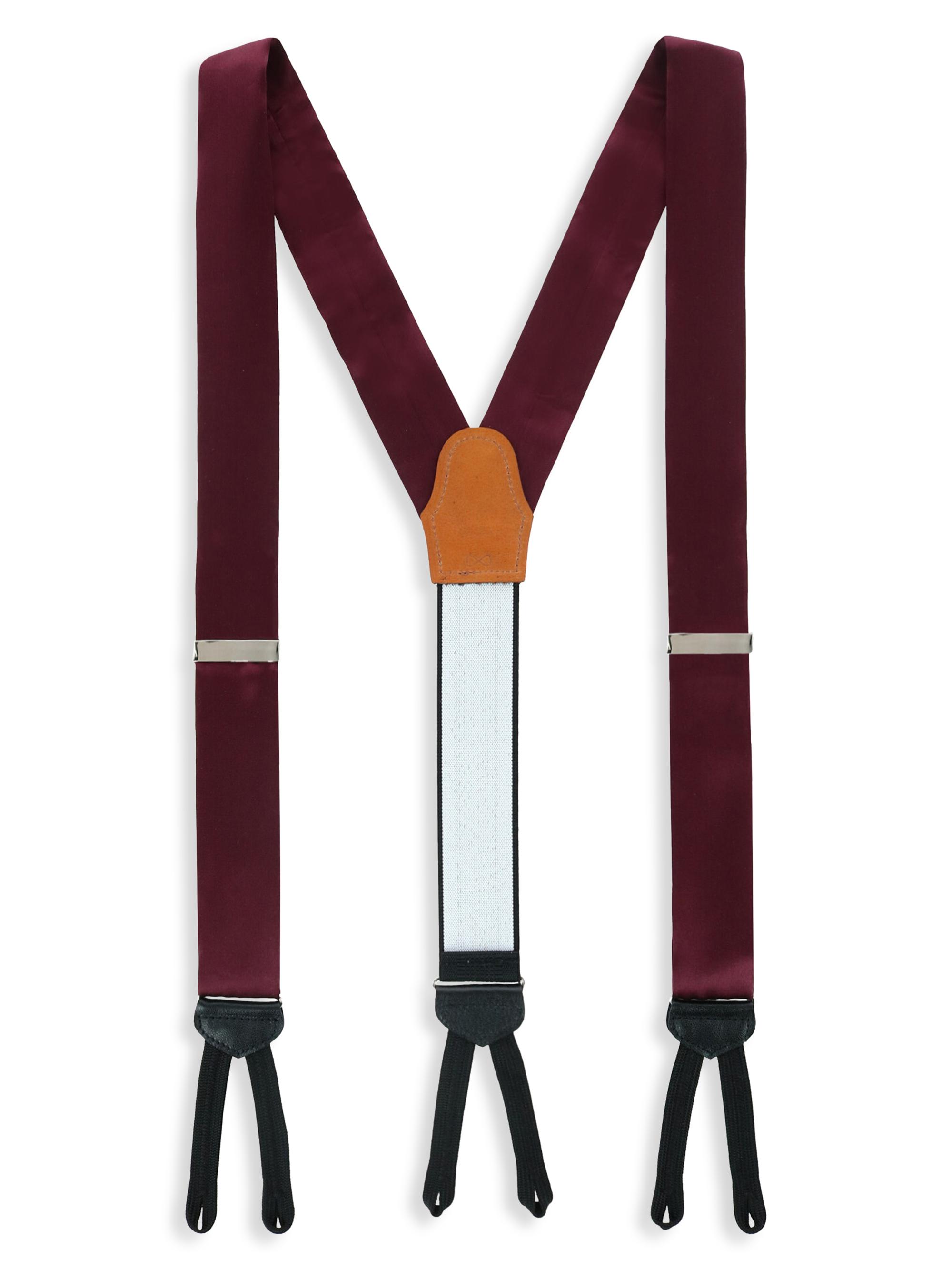 Trafalgar Men's Sutton Silk Suspenders - Burgundy