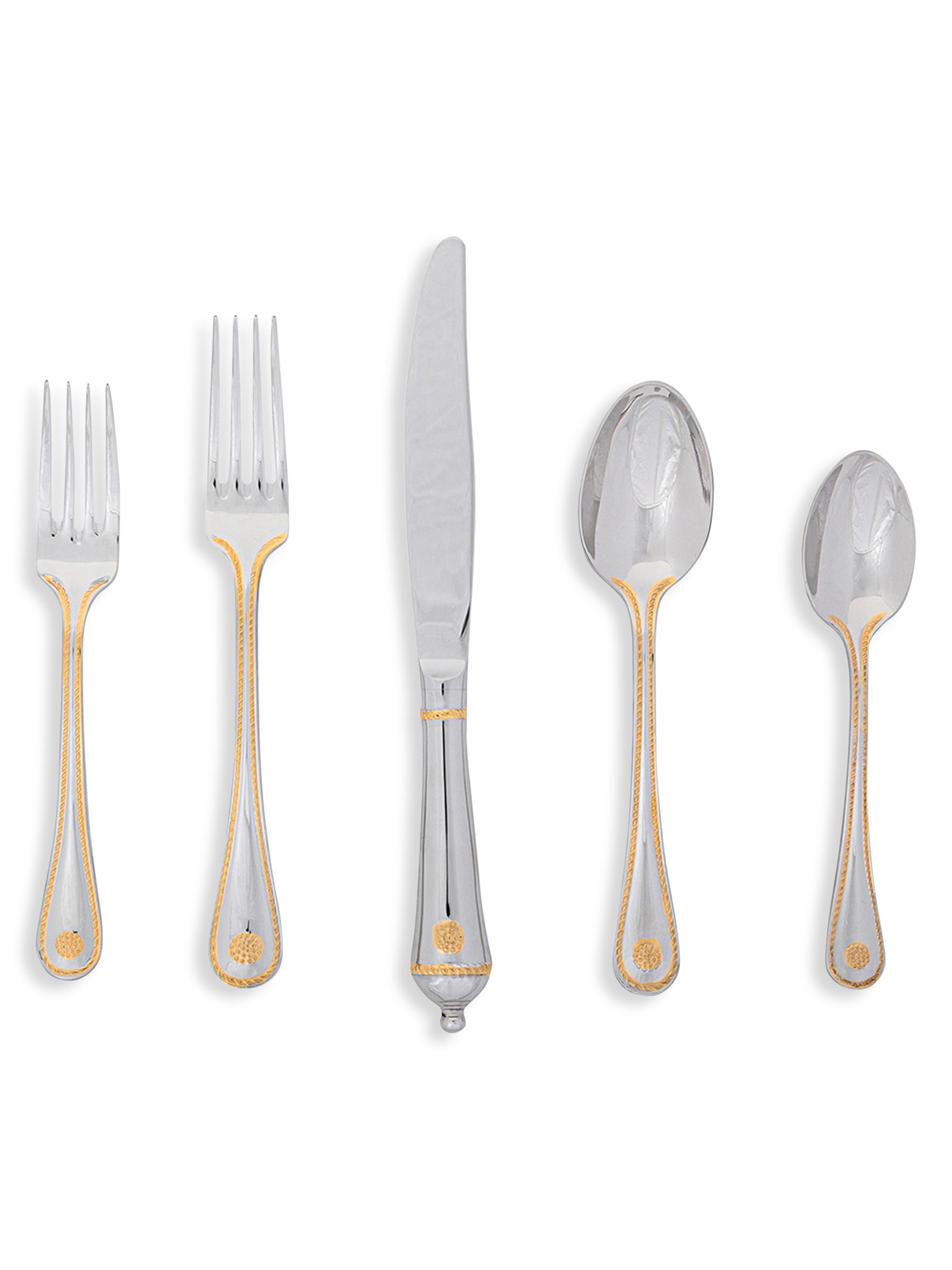 Juliska Berry & Thread 5-Piece Polished Gold Accents Flatware Set