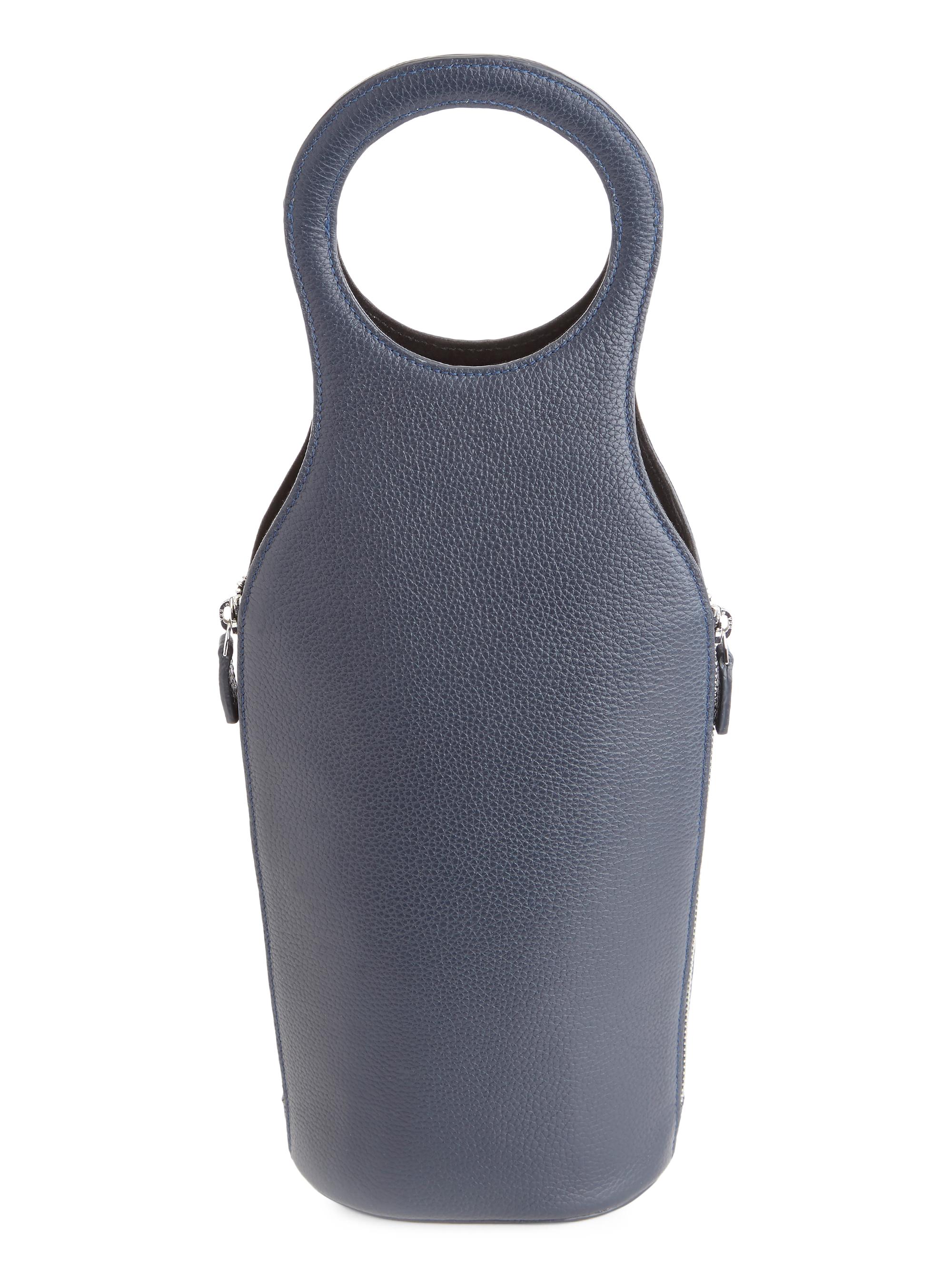 Royce New York Leather Wine & Champagne Carrying Case - Navy