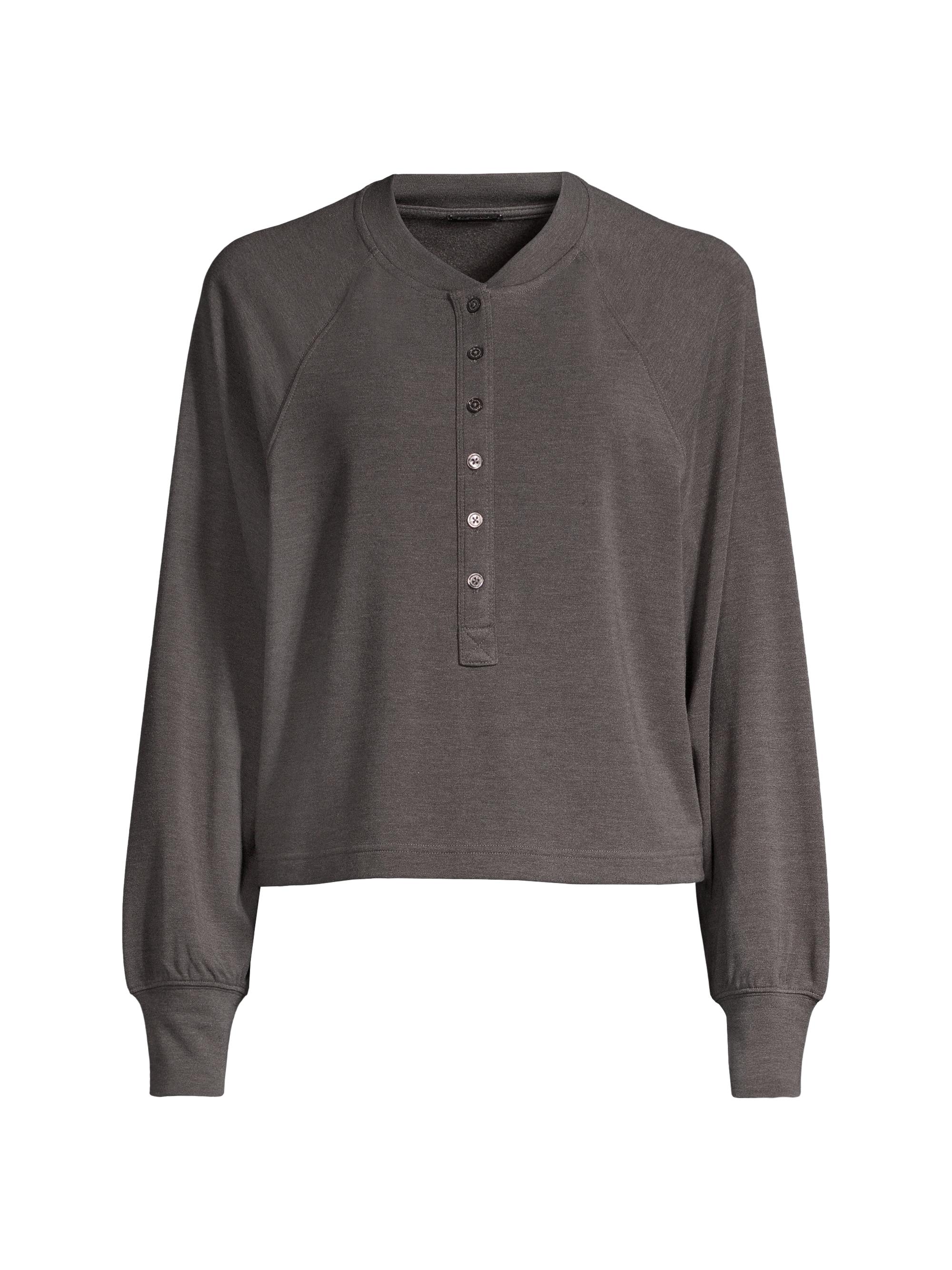 Elie Tahari Women's Raglan-Sleeve Henley Top - Bezel