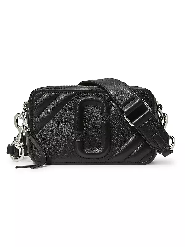 Quilted Softshot Dark Grey Leather Camera Bag