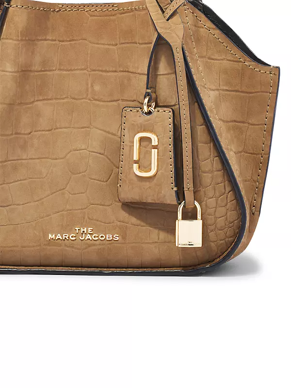 The Mini Director Croc-Embossed Suede Tote