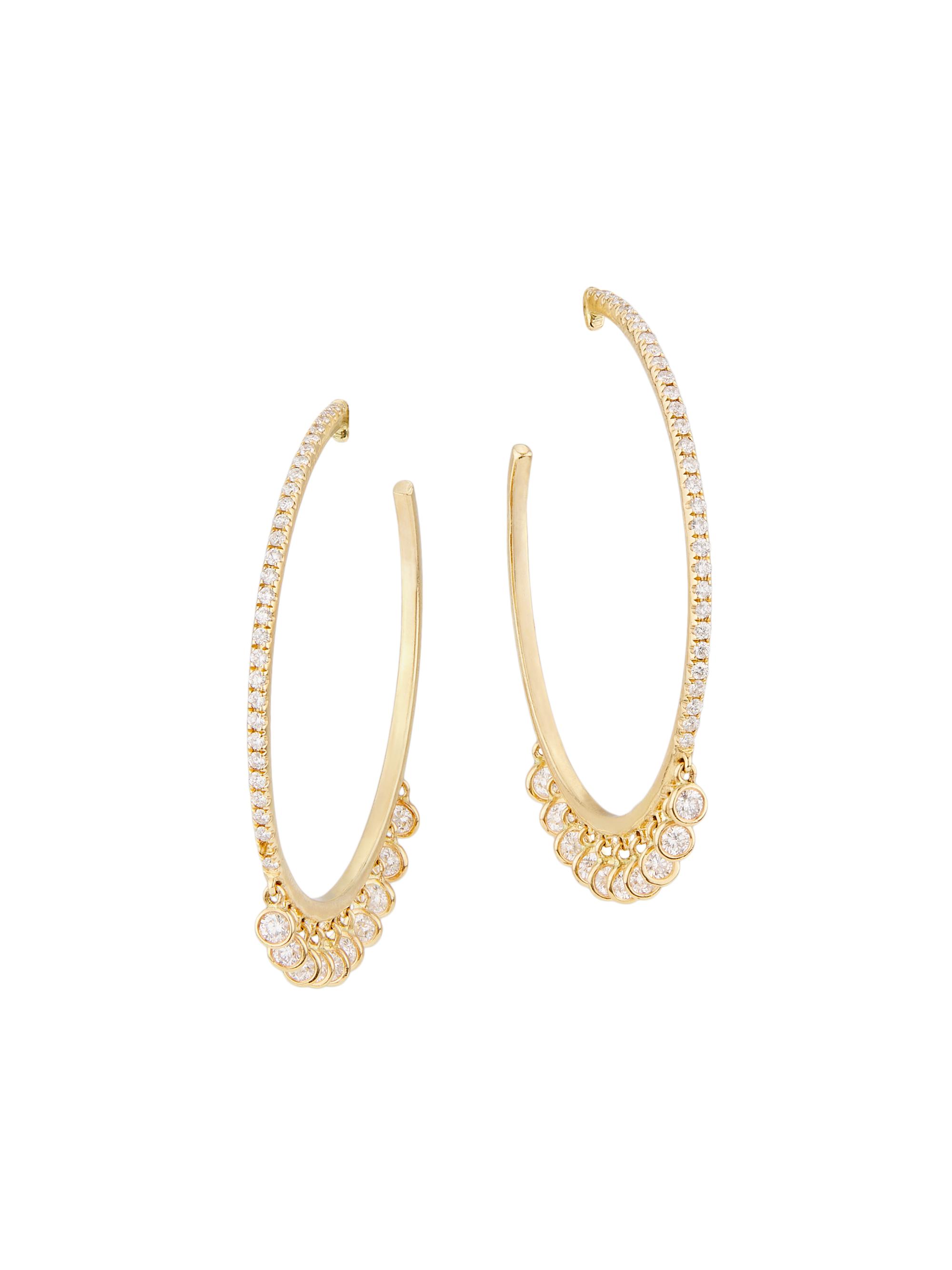 Nina Gilin Women's 14K Yellow Gold & 1.06 TCW Diamond Hoop Earrings - Yellow Gold