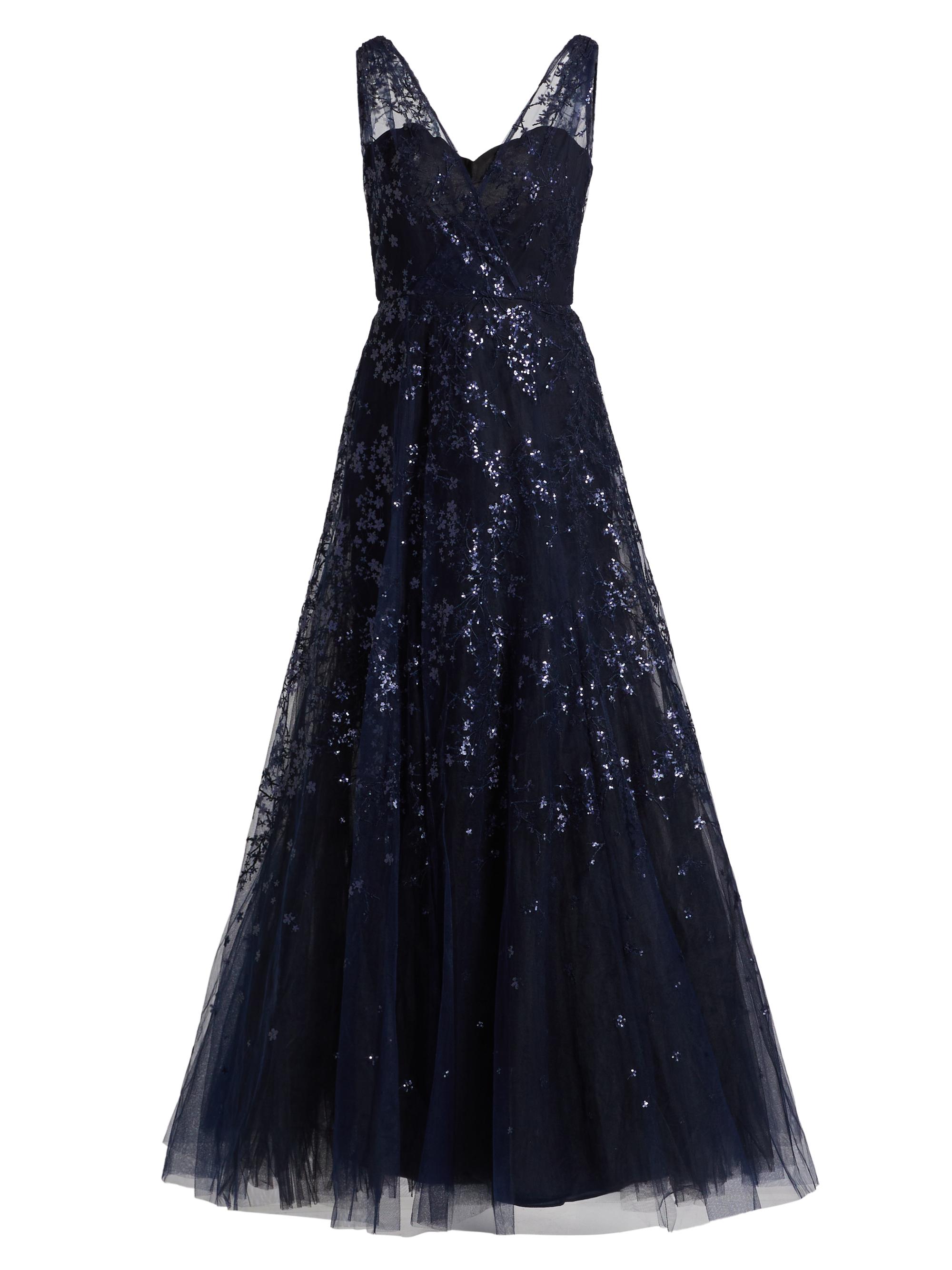 Amsale Sequined Tulle Gown Saks Fifth Avenue
