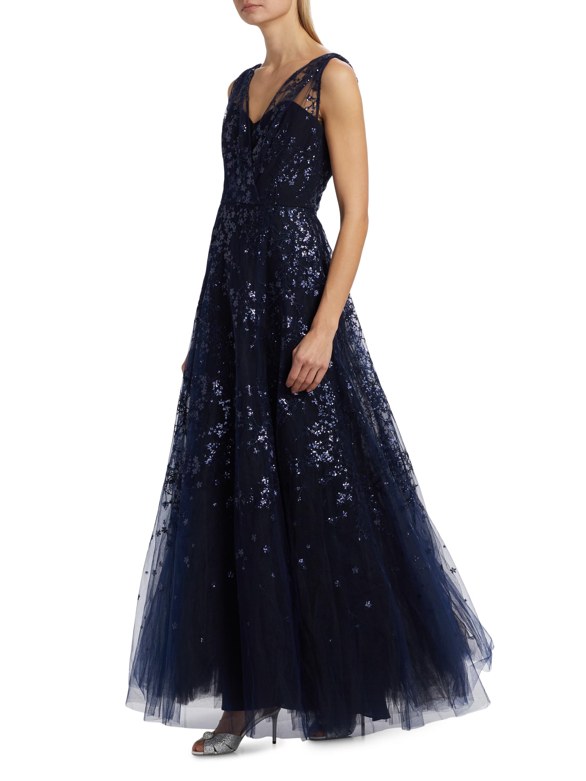 Amsale Sequined Tulle Gown | Saks Fifth Avenue