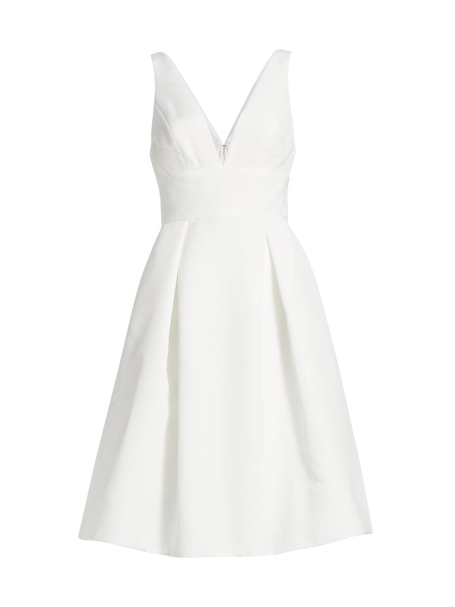 amsale faille v-neck fit-and-flare dress Amsale Bridesmaid Dress Austin GB139A Platinum