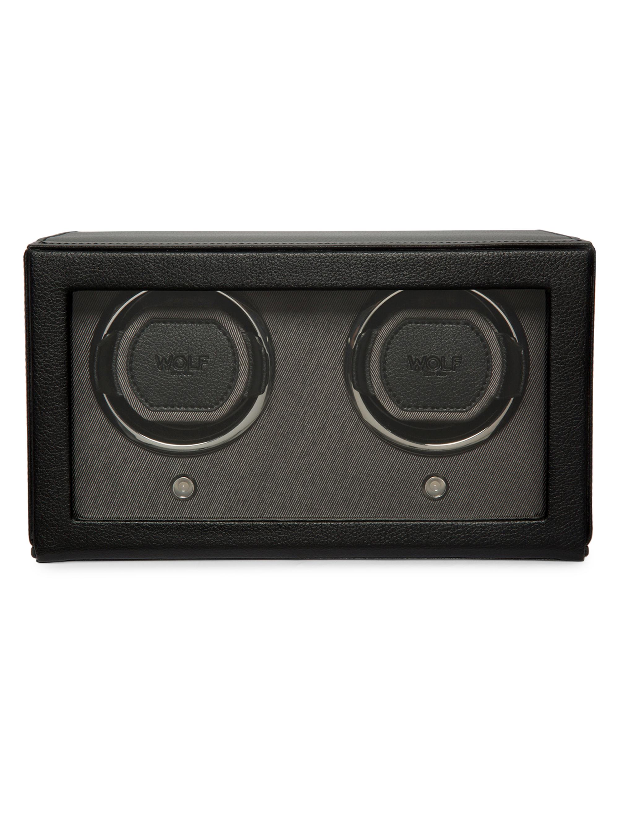 Wolf Cub Double Watch Winder With Cover - Black