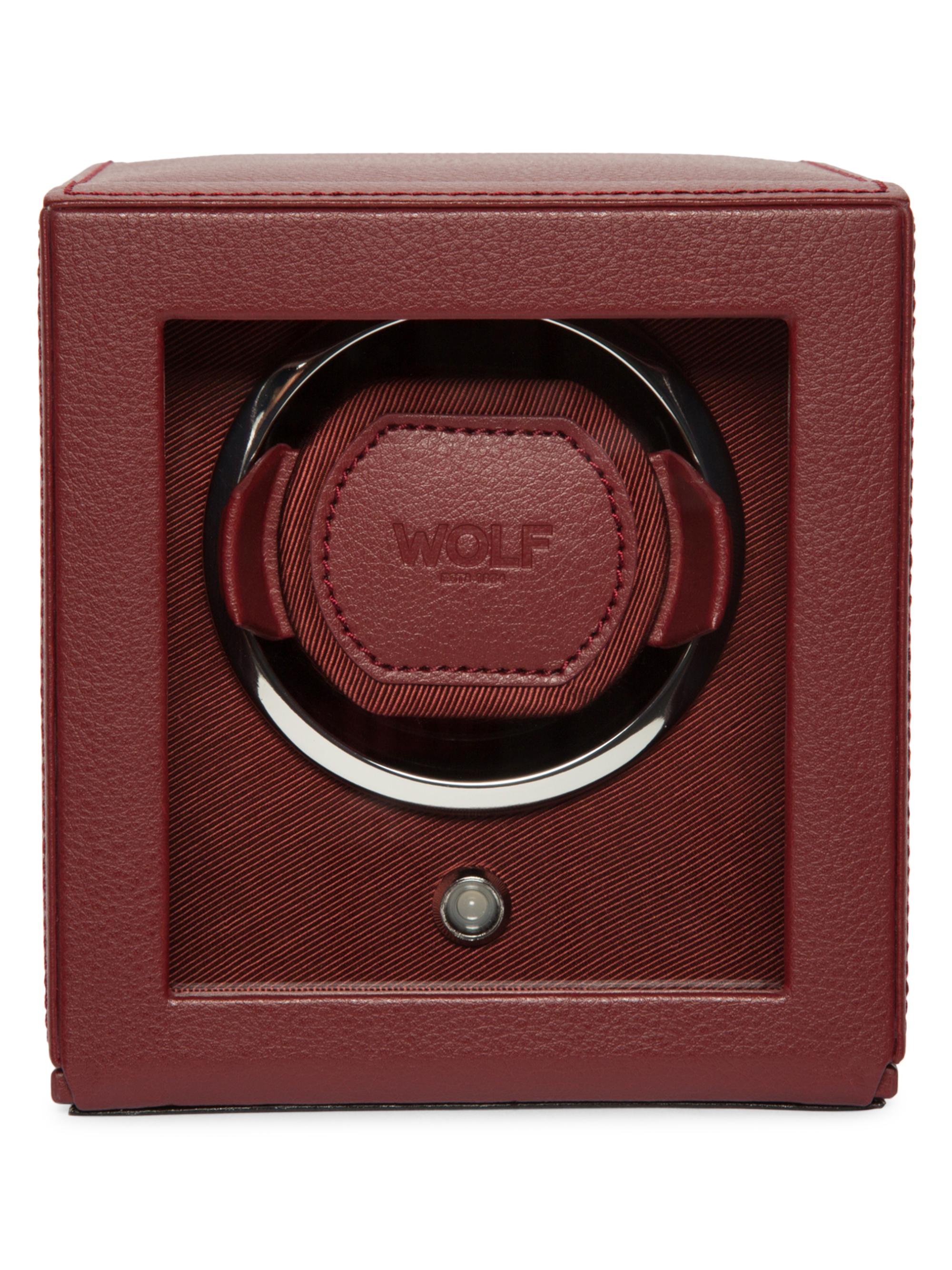 Wolf Cub Watch Winder With Cover - Brown