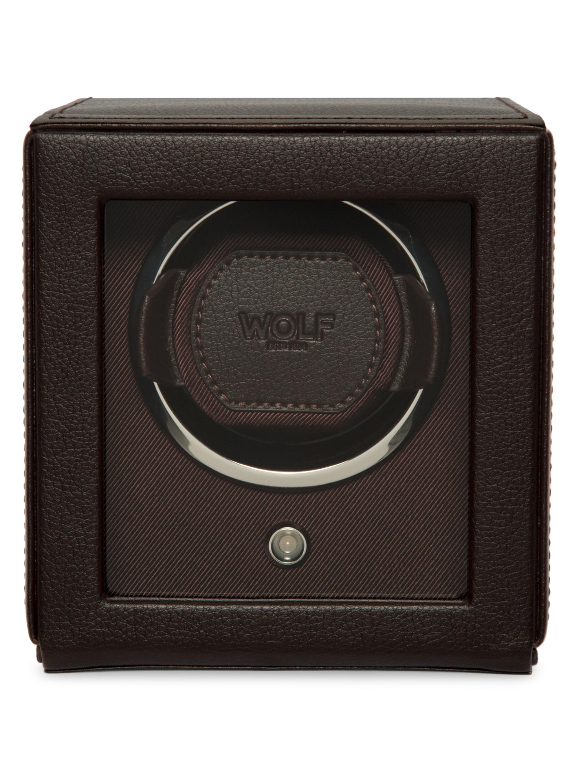 Wolf Cub Watch Winder With Cover - Brown