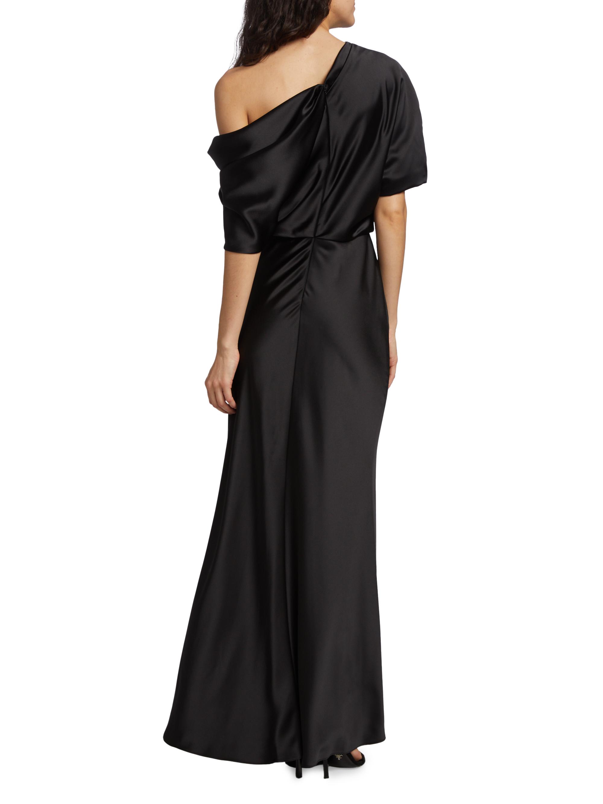saks one shoulder dress Amsale One-Shoulder Cocktail Dress