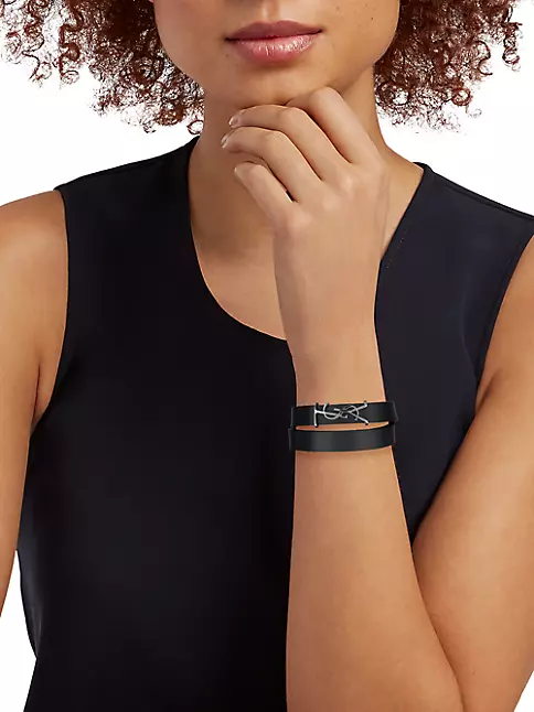 Dior Double Wrap Charm Leather Bracelet