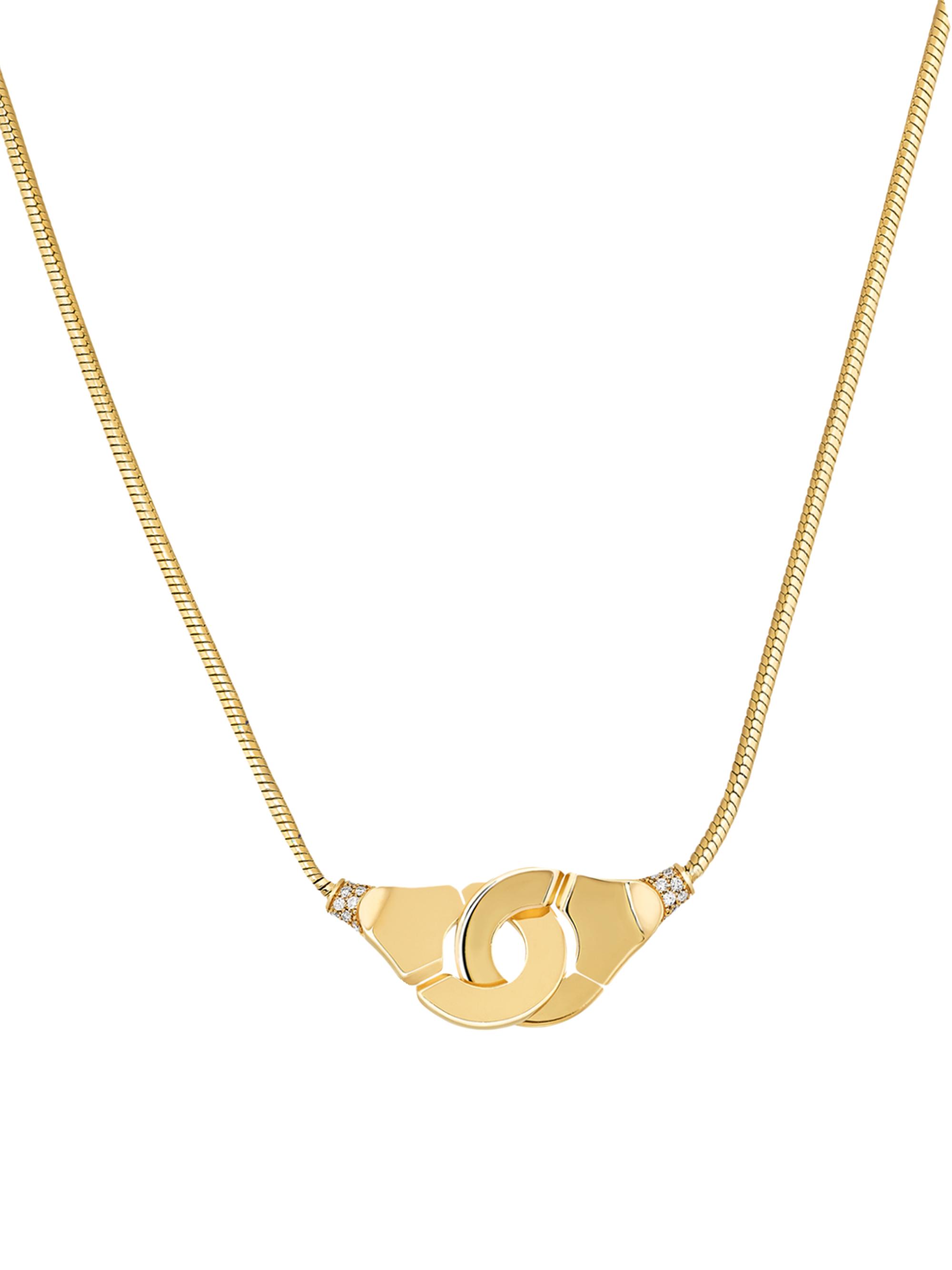 Dinh Van Women's Menottes  R12 18K Yellow Gold & Diamond Handcuff Pendant Necklace - Yellow Gold