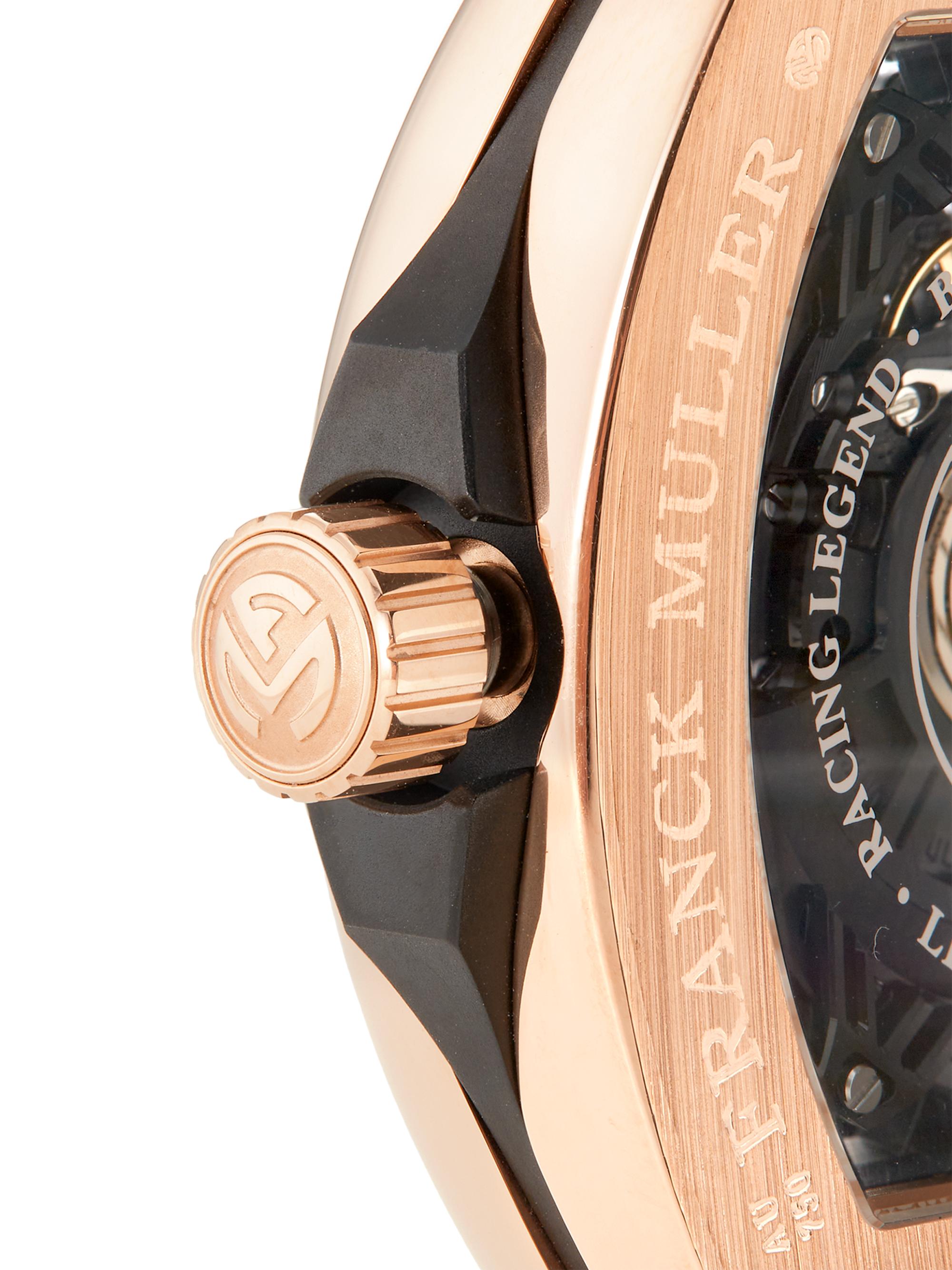 Franck Muller Vanguard 18K Rose Gold, Leather, & Rubber Skeleton