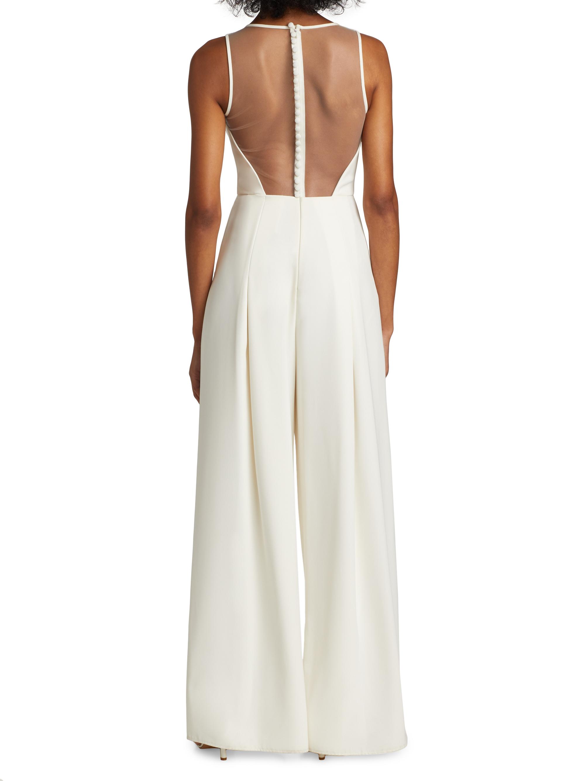 Amsale Crepe Wide-Leg Jumpsuit | Saks Fifth Avenue