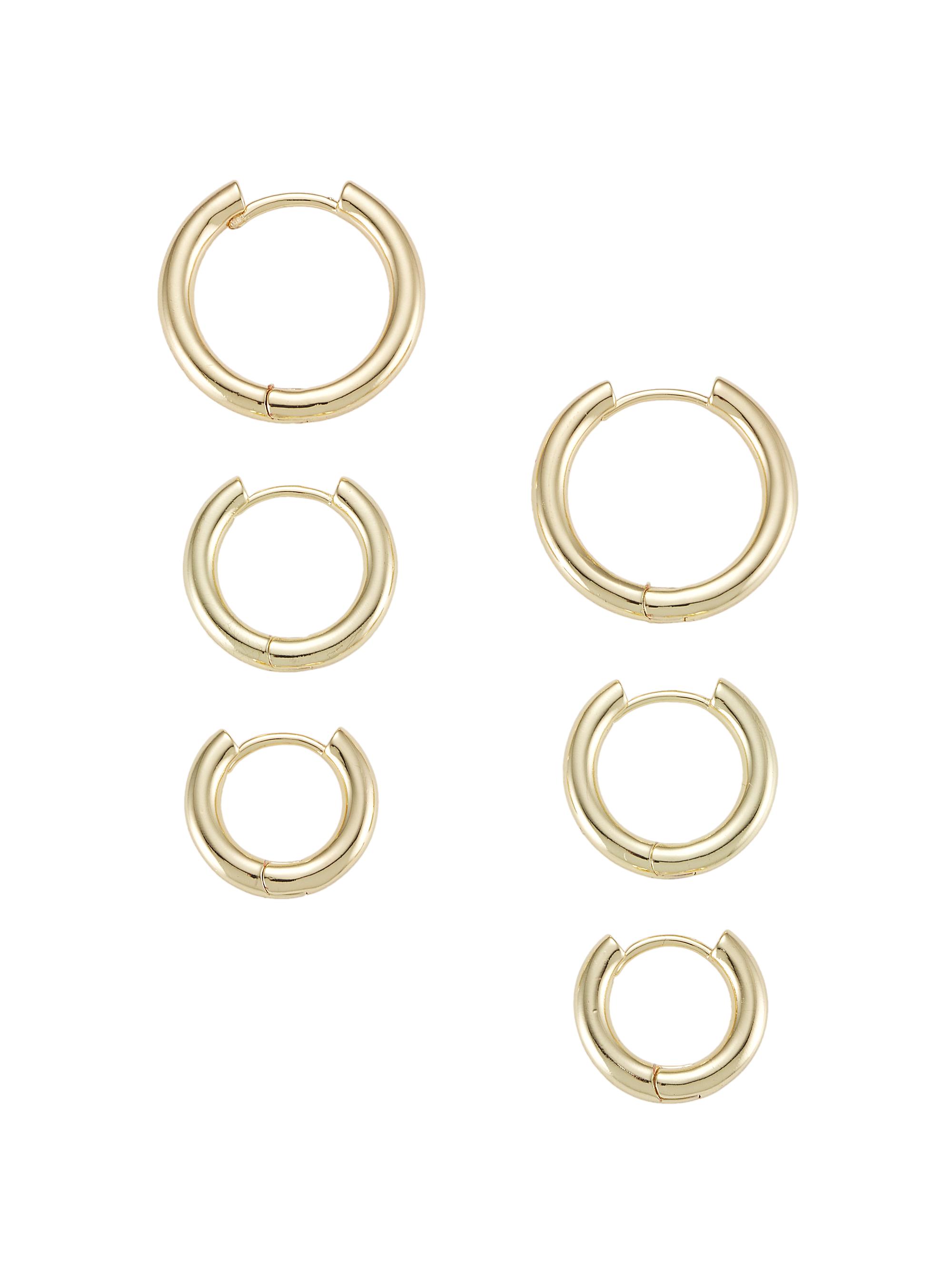 Shashi Women's 18K Gold-plated 3-Piece Triples Hoop Set - Gold