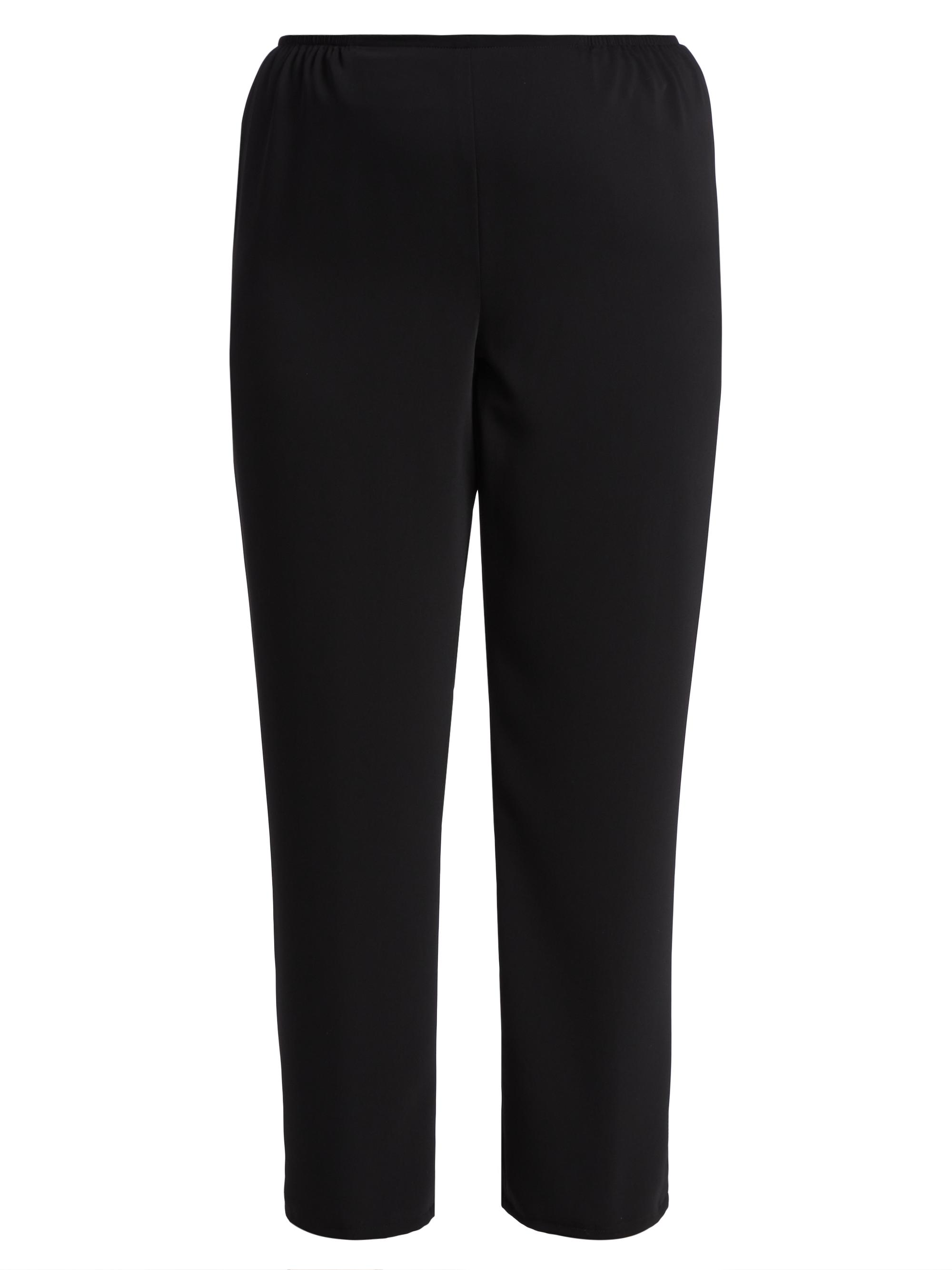 Caroline Rose Women's Suzette Crepe Straight-Leg Pants - Black