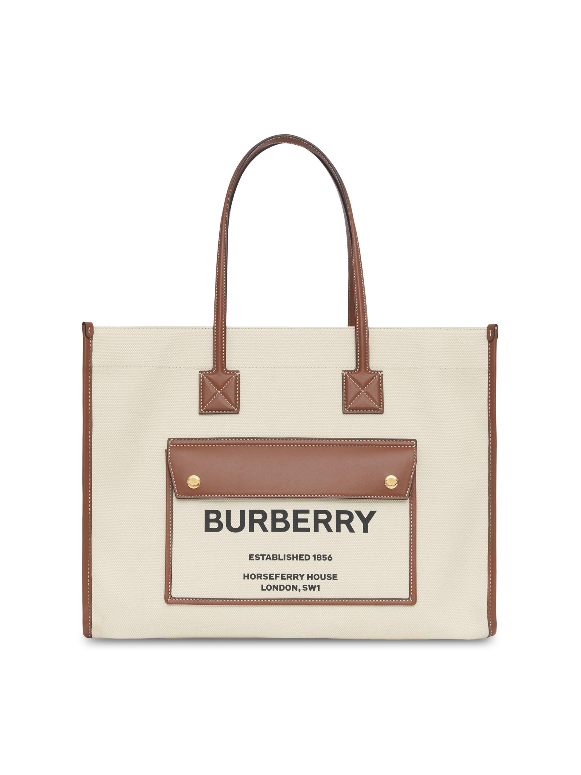 Burberry Women's  Horseferry Canvas Tote - Natural Tan
