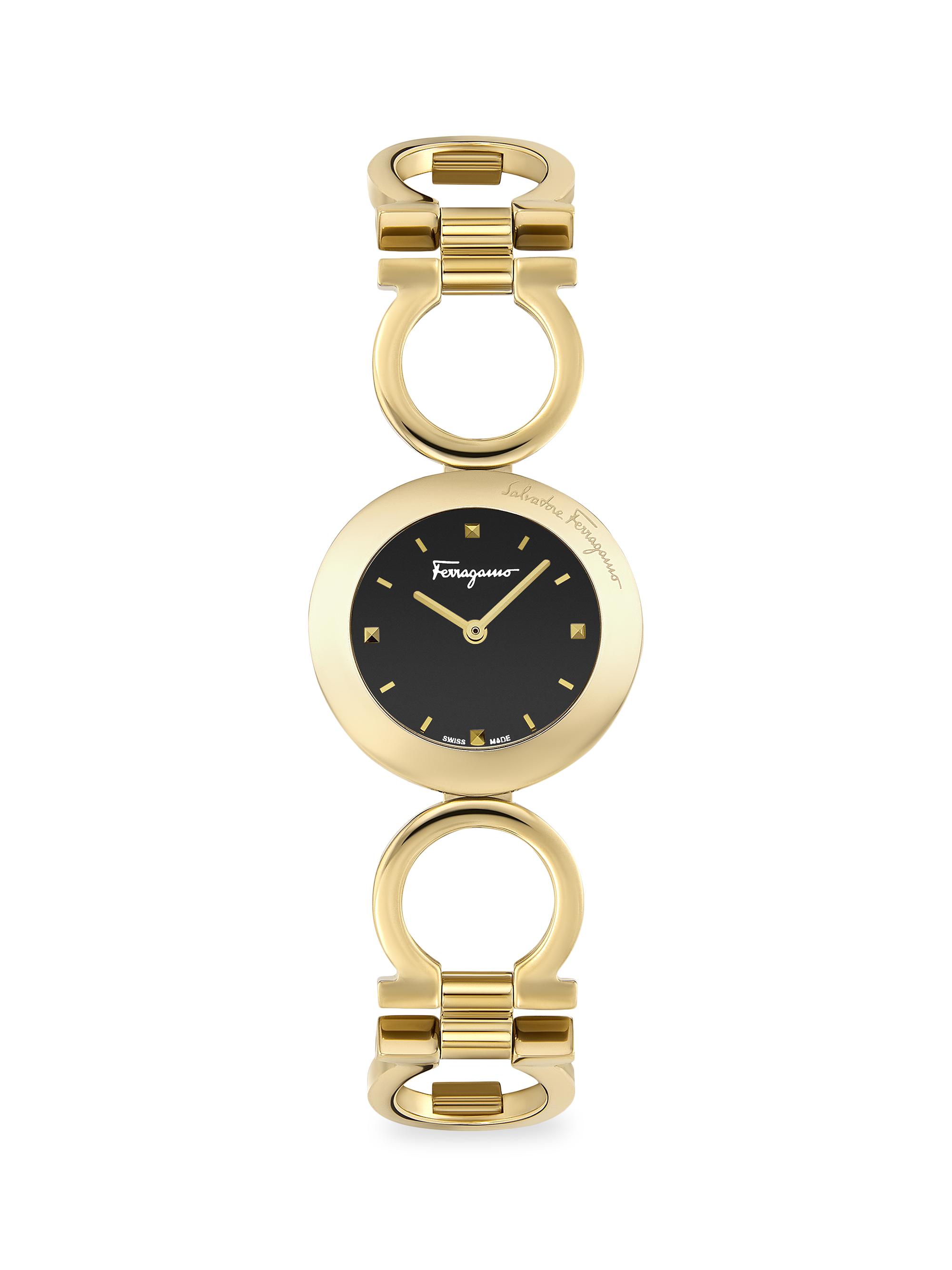 FERRAGAMO Women's Gancino Yellow Gold Bracelet Watch - Gold