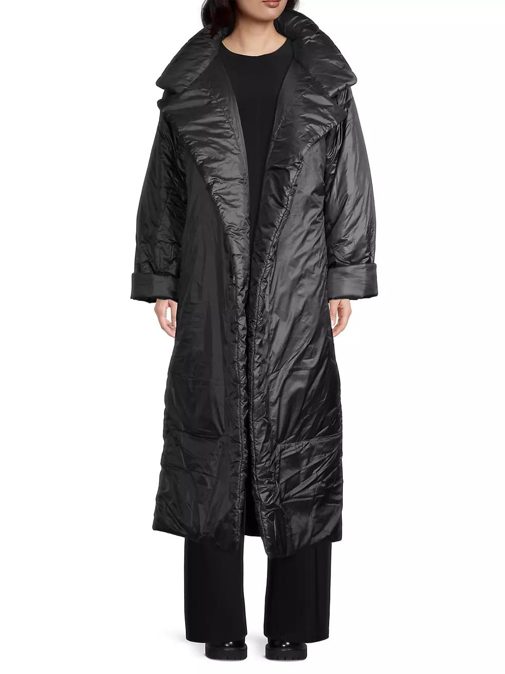 Norma Kamali Sleeping Bag Blanket Coat - Black / Size M/L
