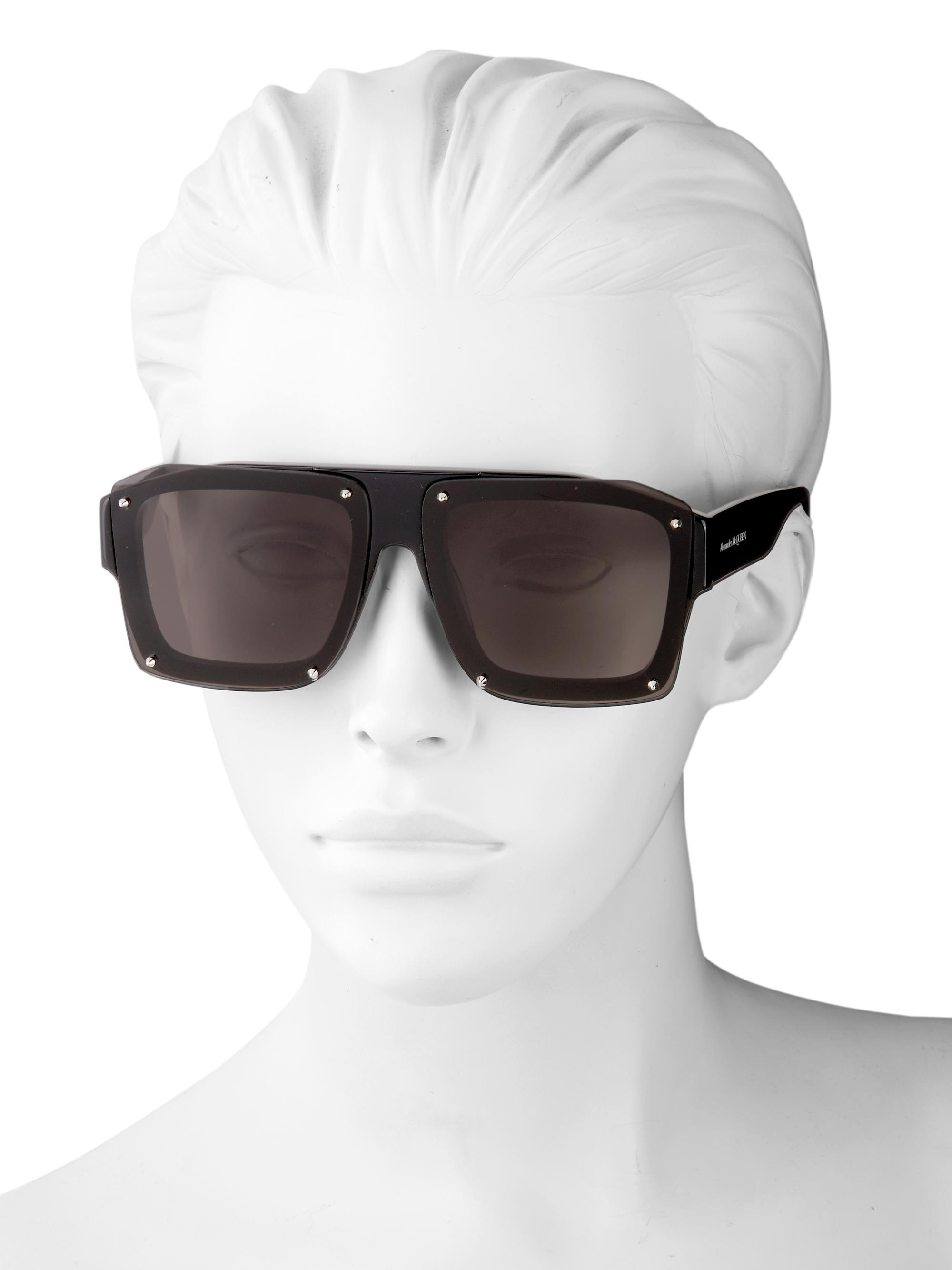 McQueen Studs 62MM Rectangular Sunglasses | Saks Fifth Avenue display picture 1