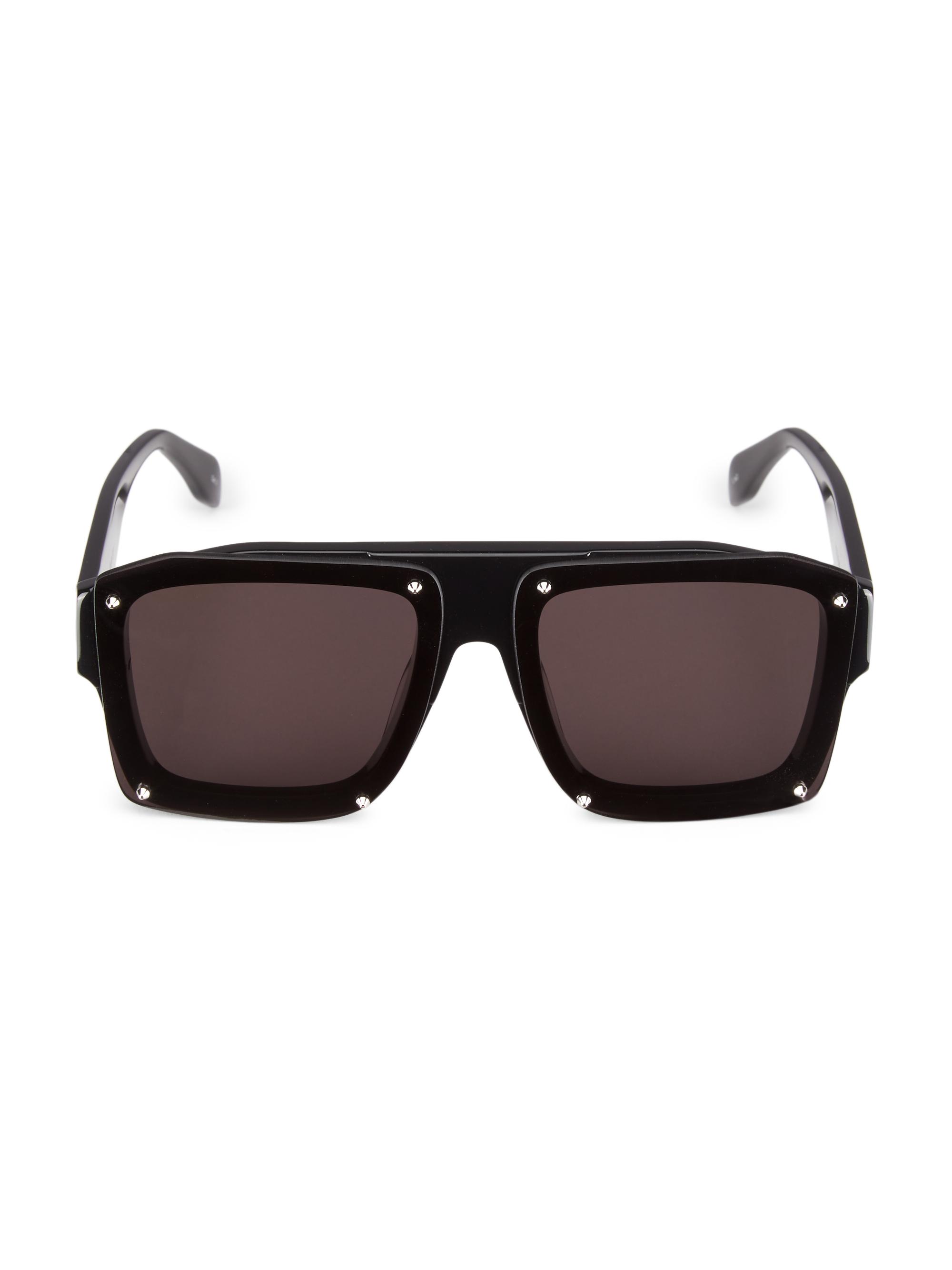 McQueen Women's Studs 62MM Shield Sunglasses - Shiny Black