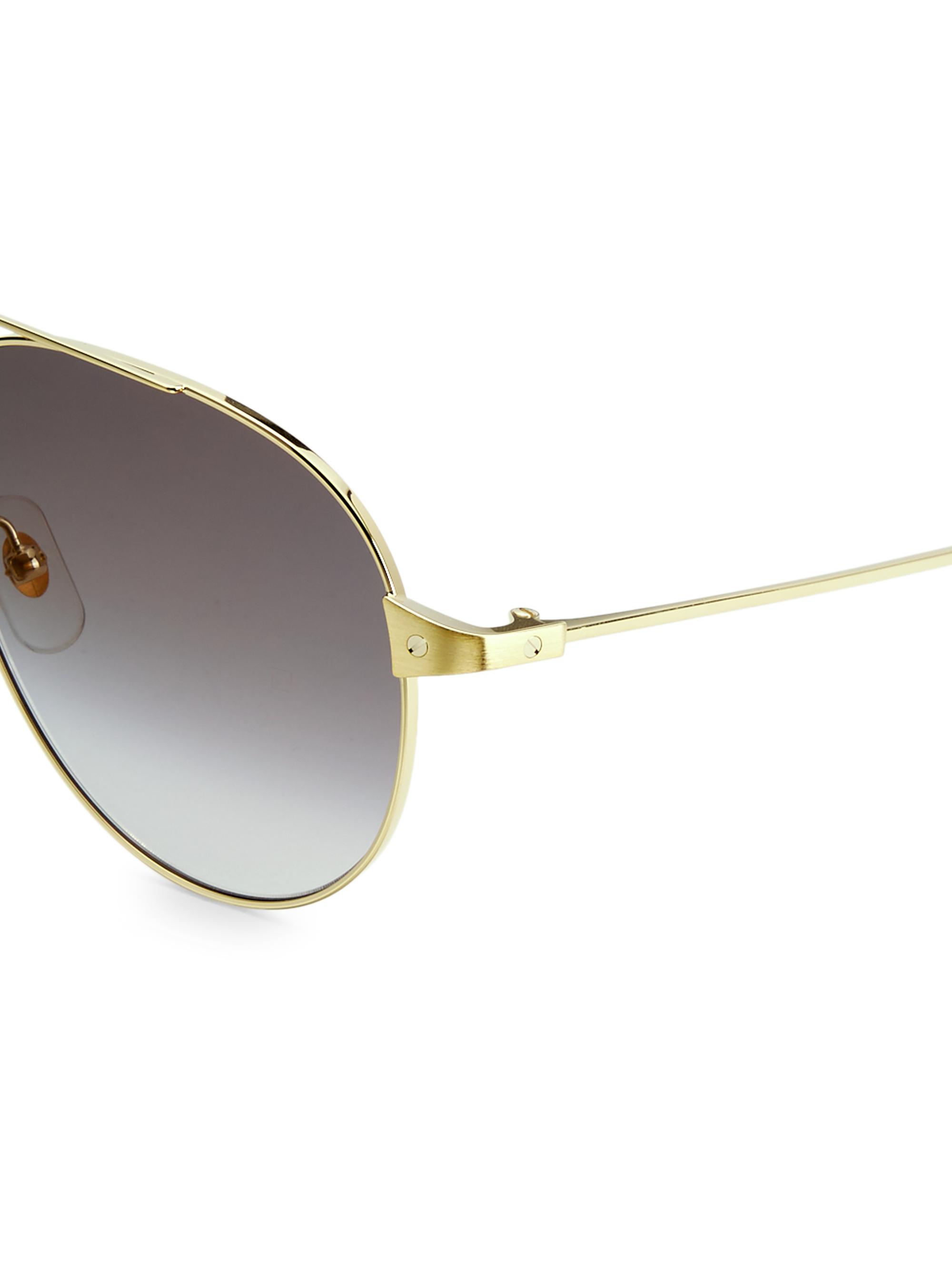 Cartier Santos De Cartier 59MM Pilot Sunglasses | Saks Fifth Avenue