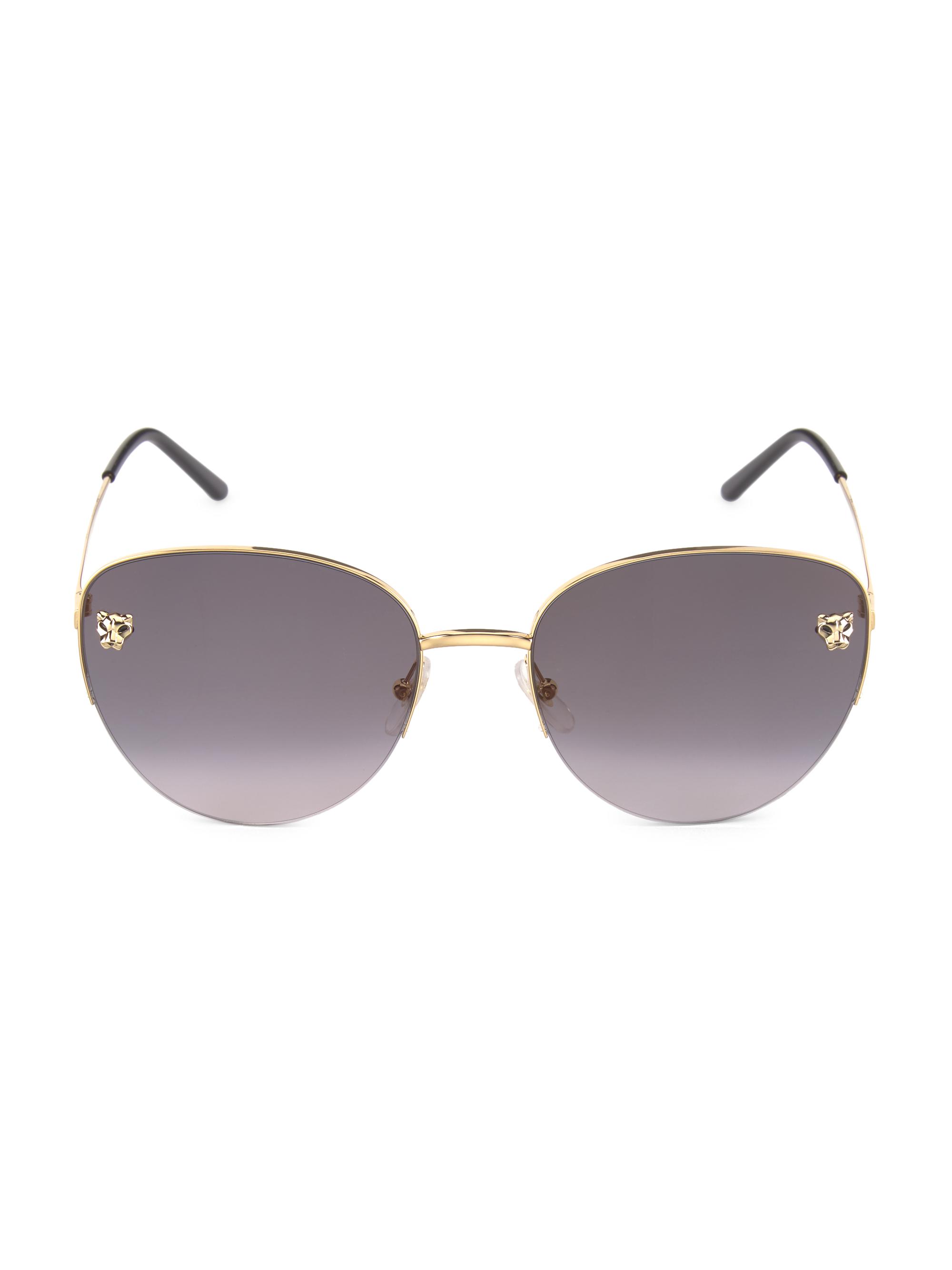 Cartier Women's Panthère De  59MM Cat-Eye Sunglasses - Grey Gold