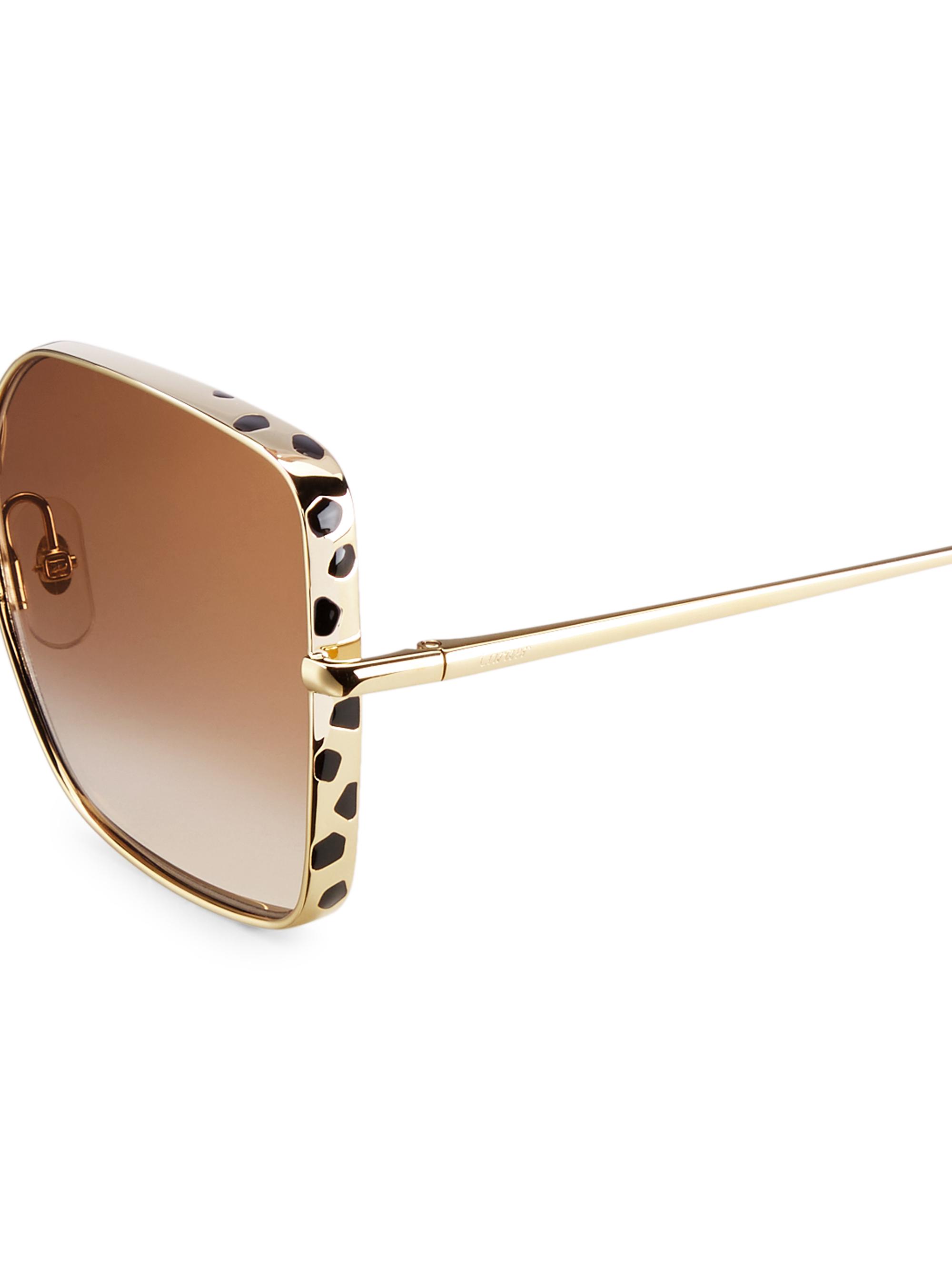 Cartier Panthère De Cartier 59MM Square Sunglasses | Saks Fifth Avenue