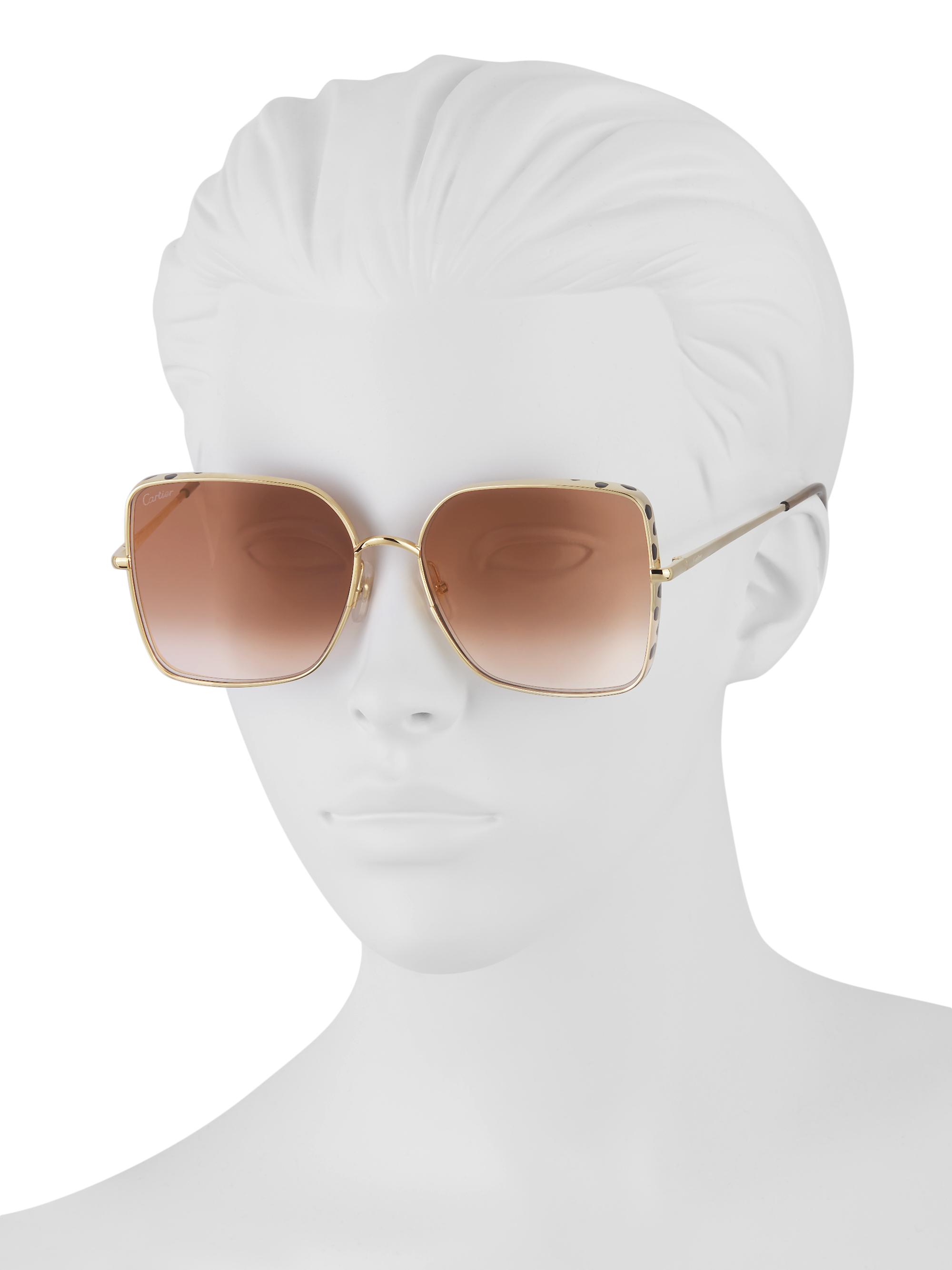 Cartier Panthère De Cartier 59MM Square Sunglasses | Saks 