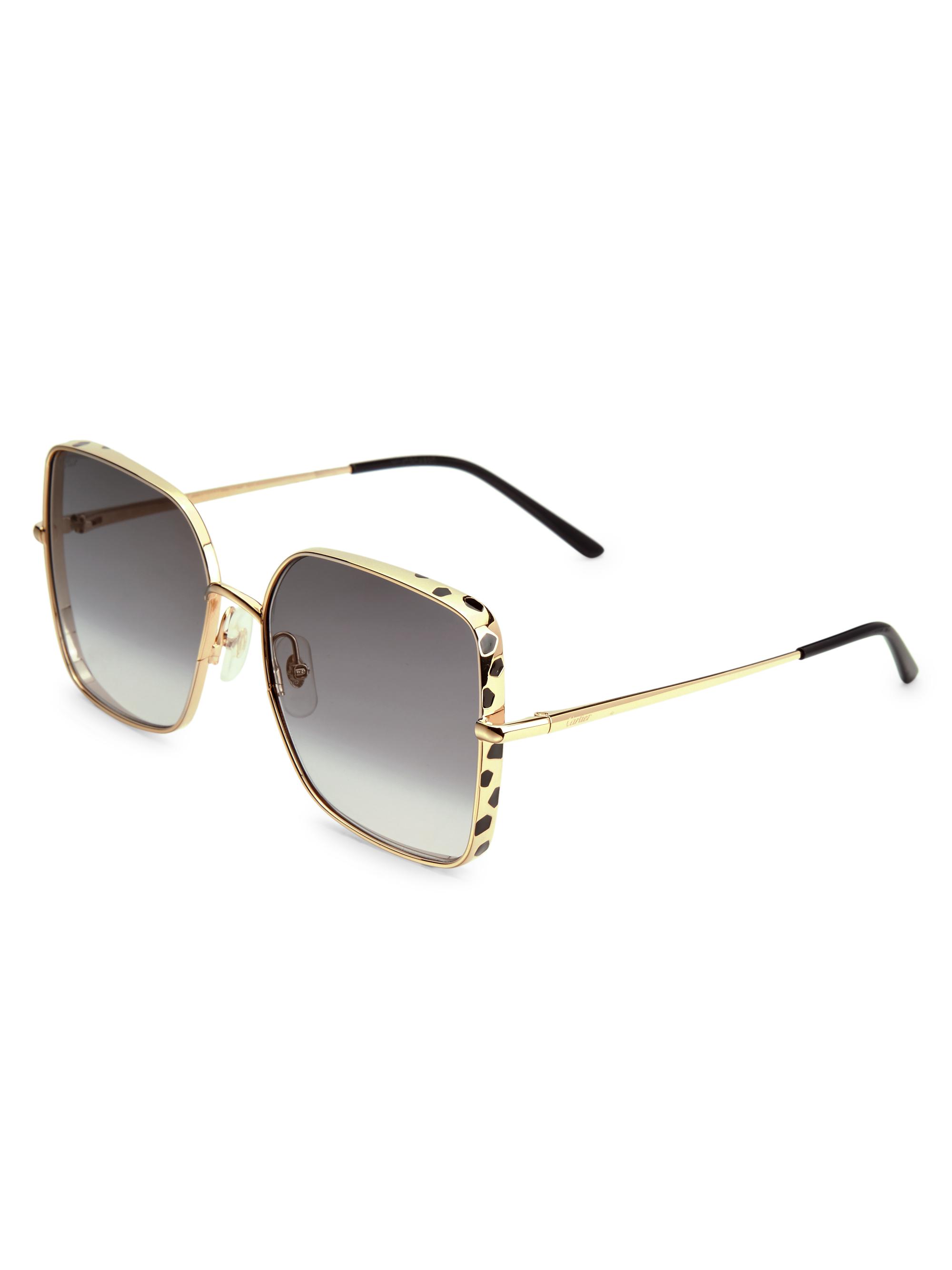 Cartier Women's Panthère De  59MM Square Sunglasses - Smooth Gold | Thumbnail 5