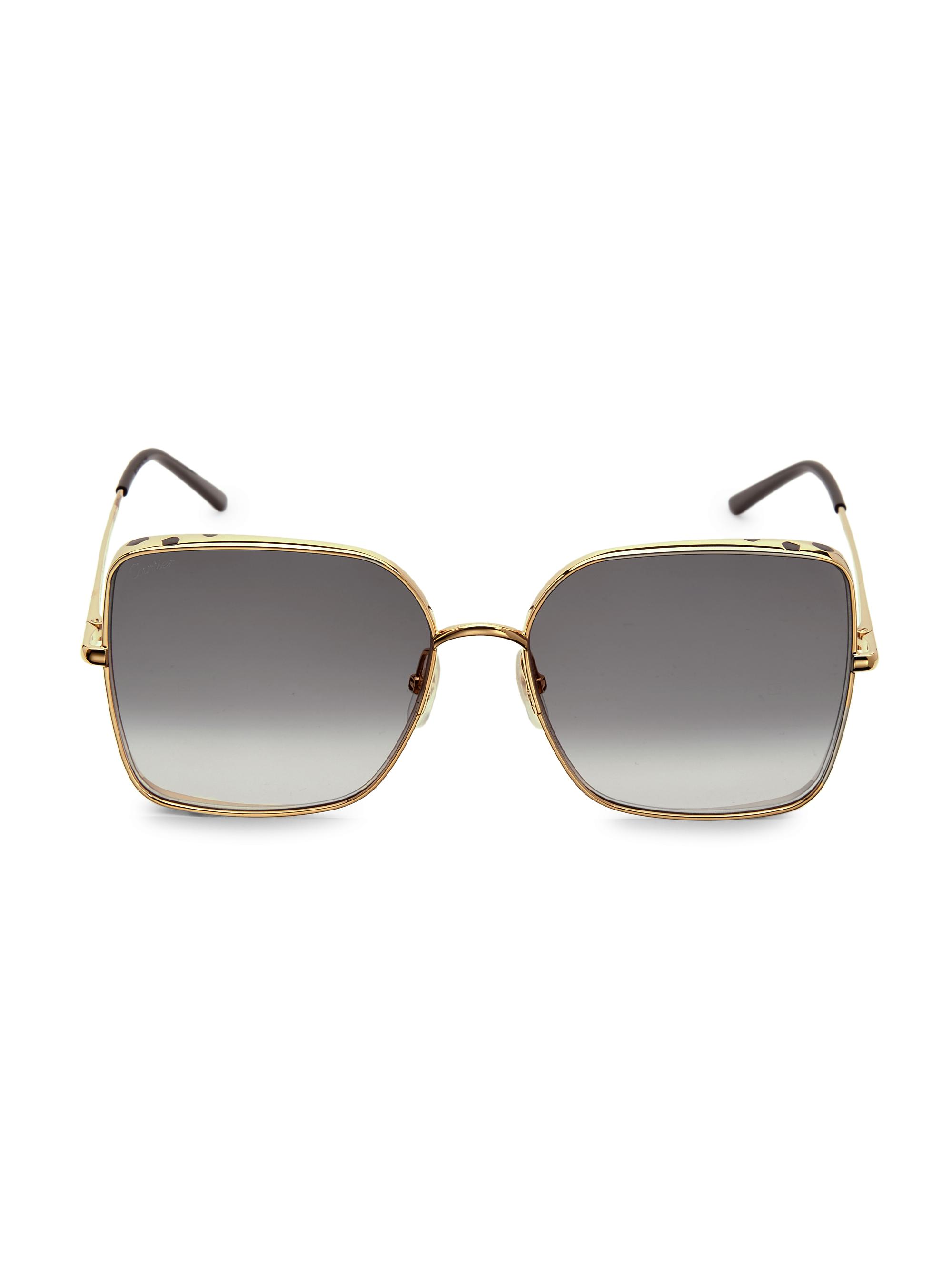 Cartier Women's Panthère De  59MM Square Sunglasses - Smooth Gold