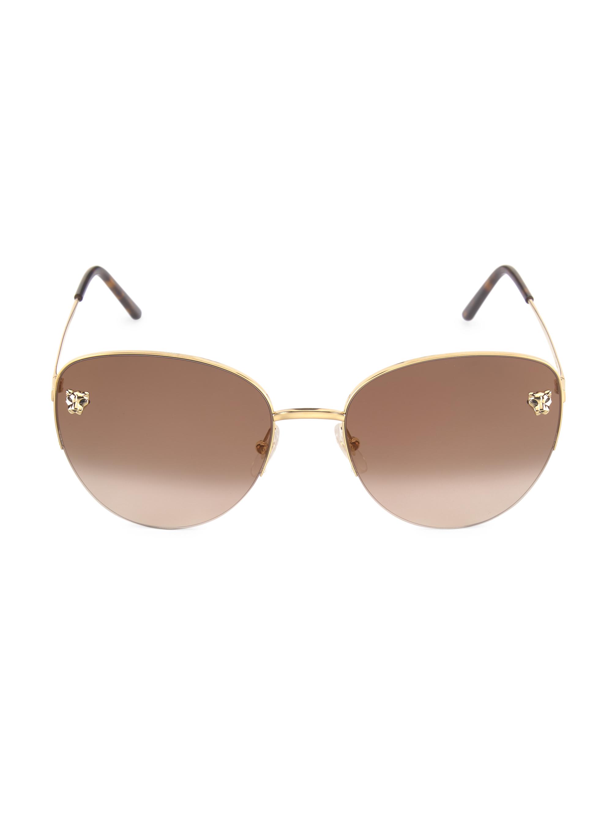 Cartier Women's Panthère De  59MM Cat-Eye Sunglasses - Smooth Gold