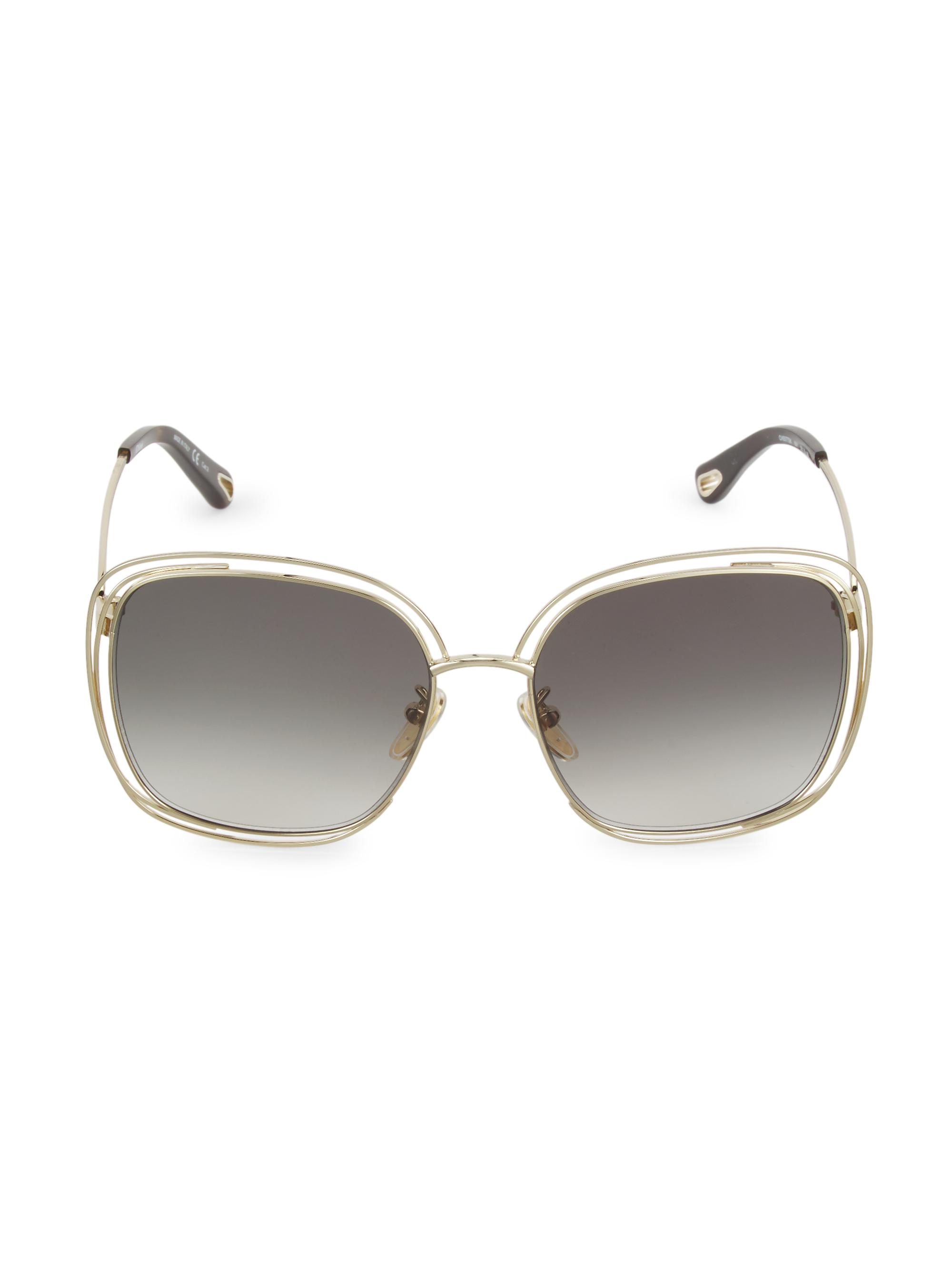 Chloé Women's Carlina 58MM Square Sunglasses - Gold