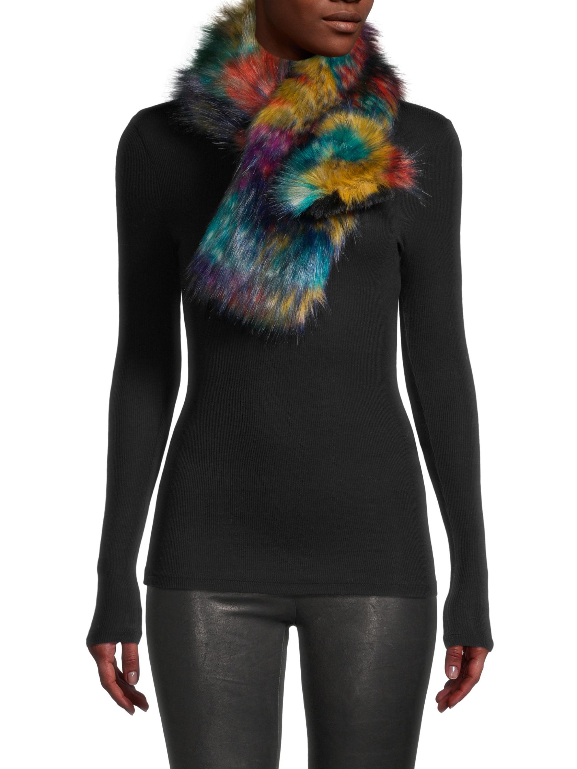 Jocelyn Long Hair Faux Fur Pull Through Scarf Saks Fifth Avenue