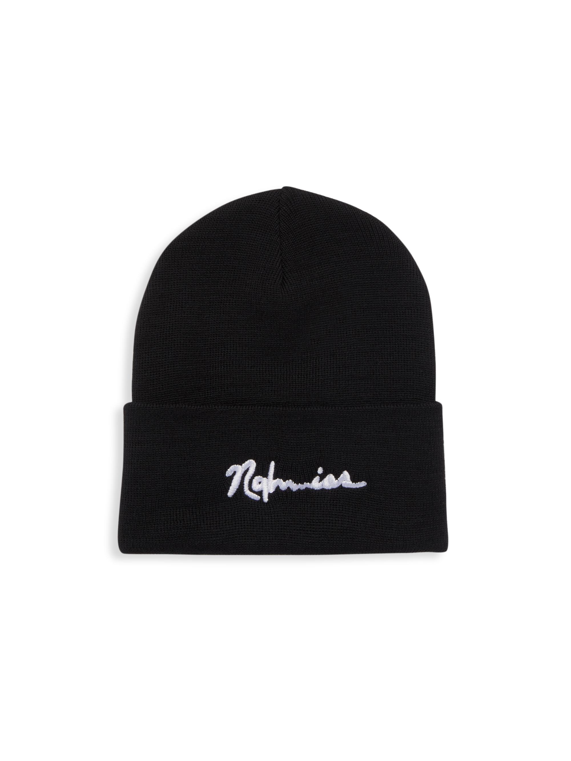 Nahmias Men's Scripted Logo Beanie - Black