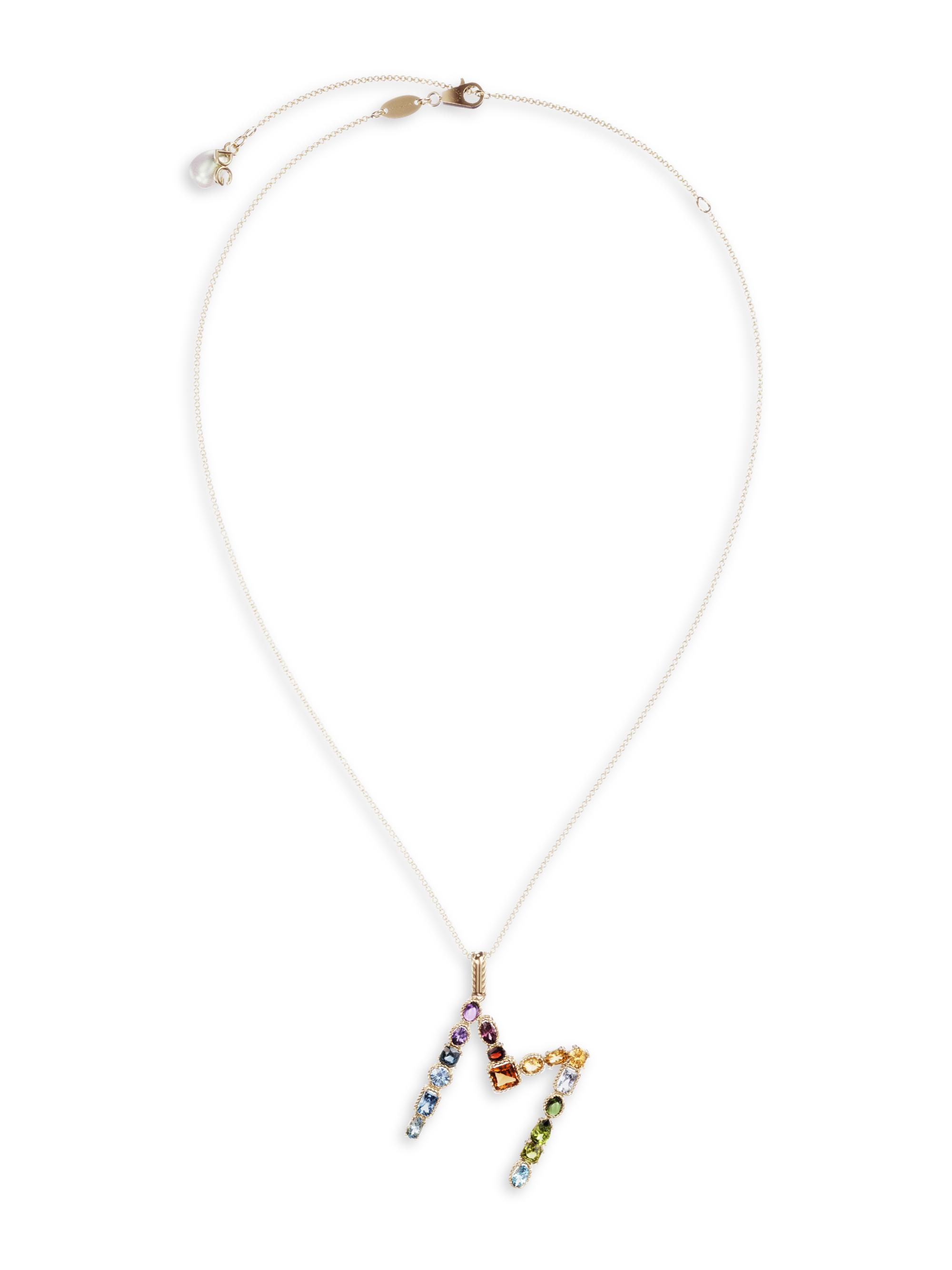Dolce & Gabbana Women's Rainbow Alphabet 18K Gold & Gemstone Initial Pendant Necklace