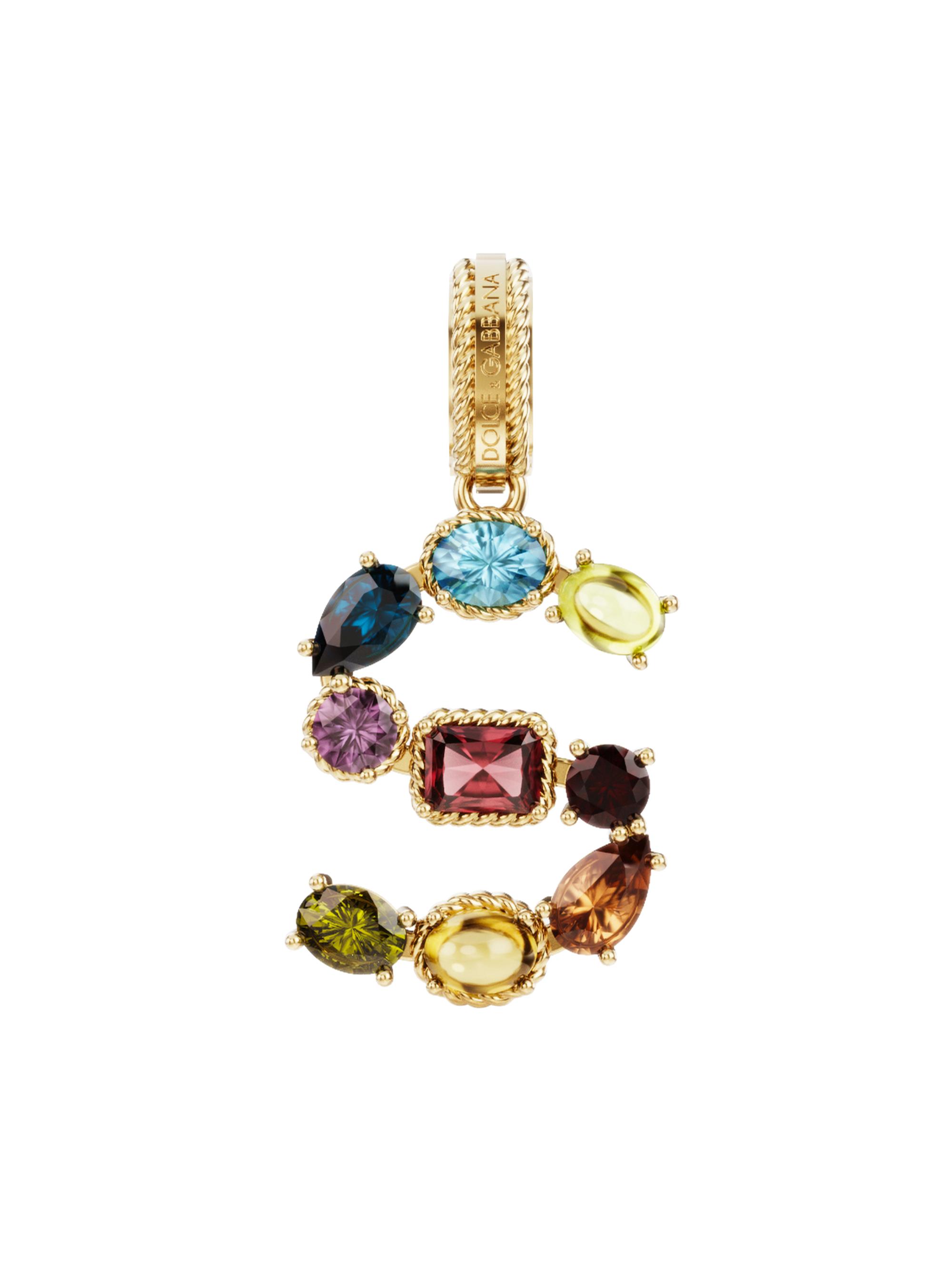 Dolce & Gabbana Women's Rainbow Alphabet 18K Yellow Gold & Multi Gemstone Initial Charm