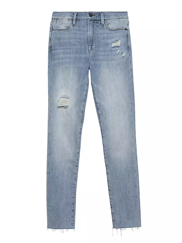 Le High Distressed Stretch Skinny Jeans
