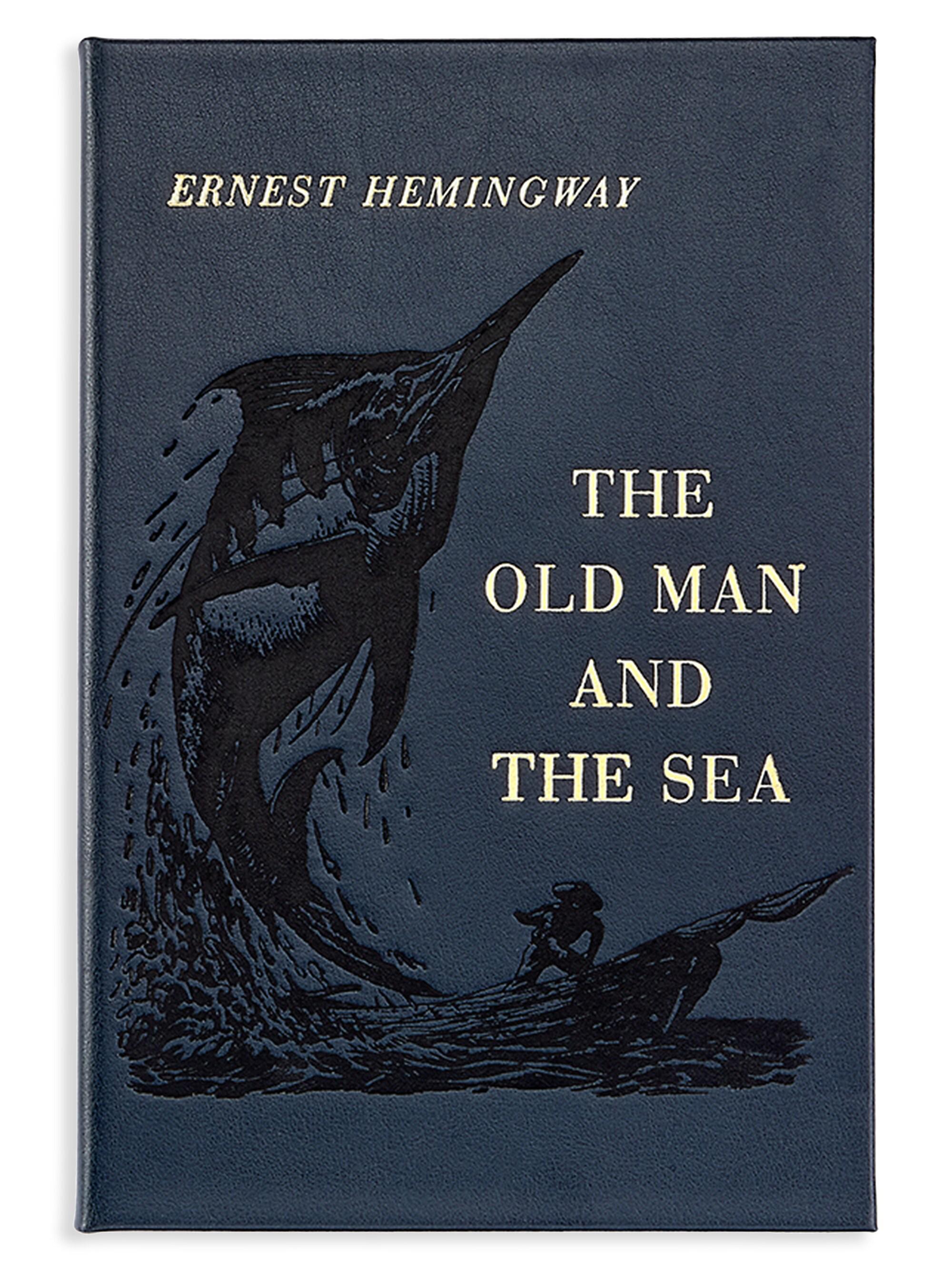 Graphic Image ''The Old Man & The Sea''Leather-Bound Book - Blue