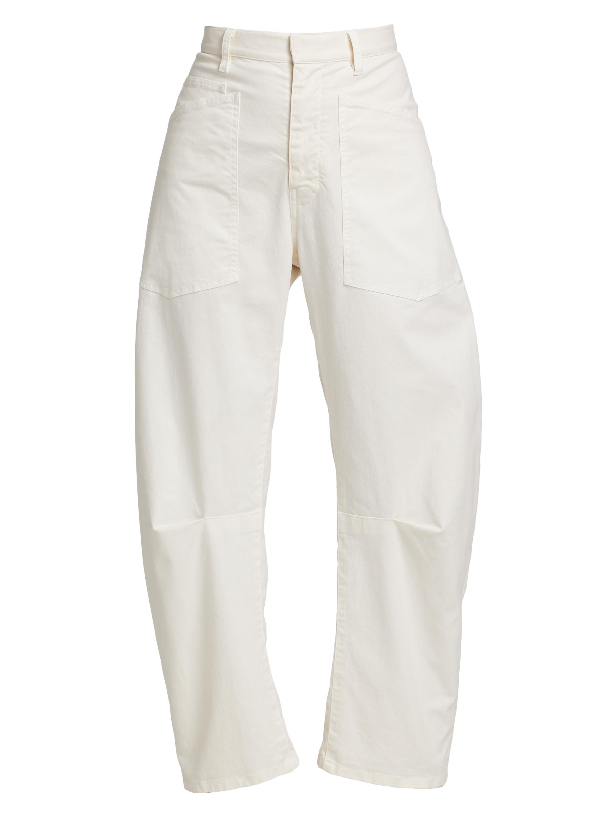Nili Lotan Women's Shon Cotton Twill Pants - Eggshell