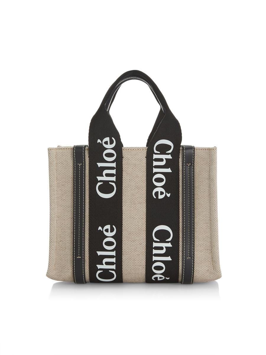 【Chloe】WOODY SMALL TOTE◆CHC23AS397L17 Chloé Mini Woody Tote Bag In Linen & Leather | Chloé US