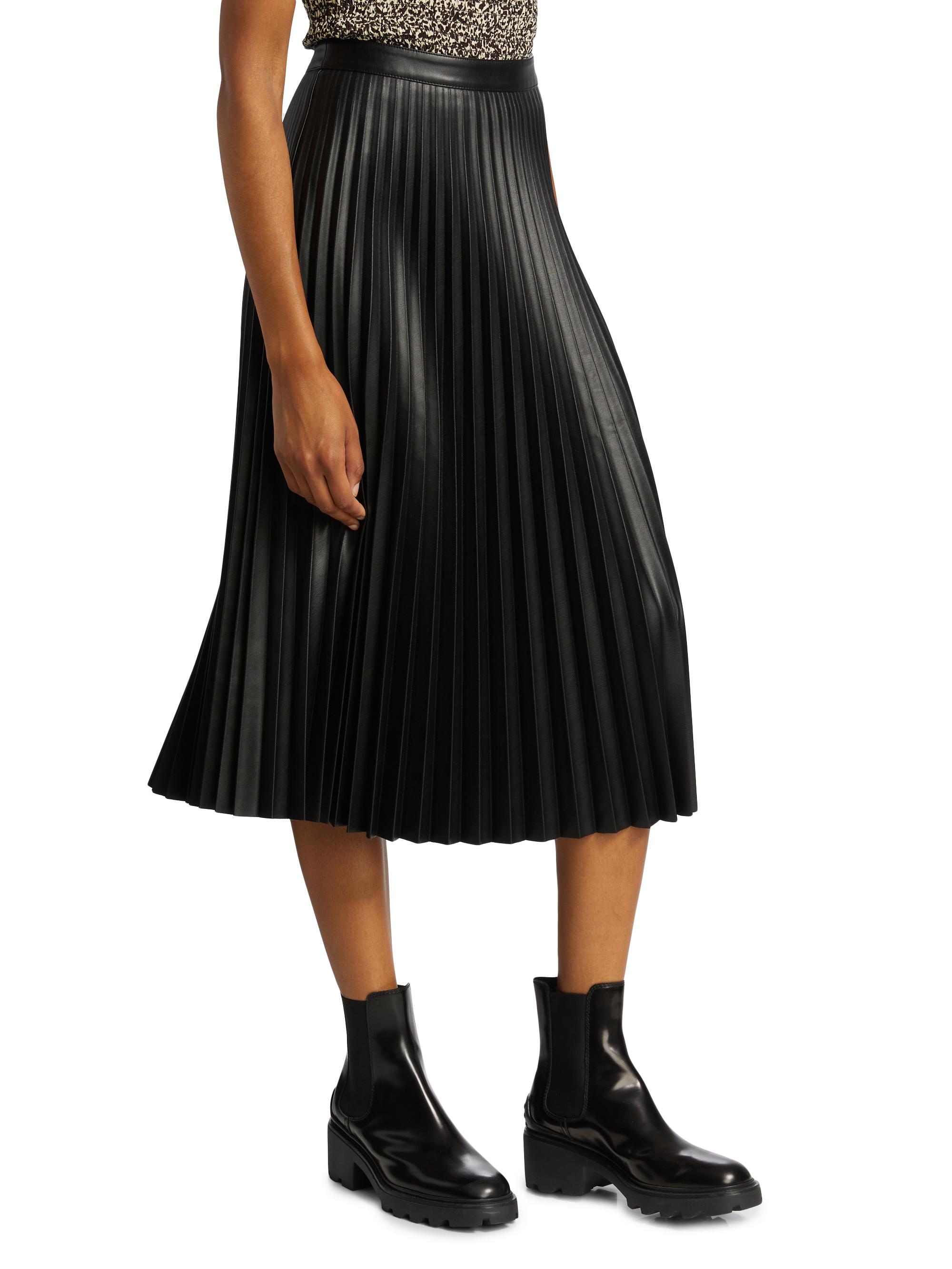 Proenza Schouler White Label Pleated Faux-Leather Midi-Skirt