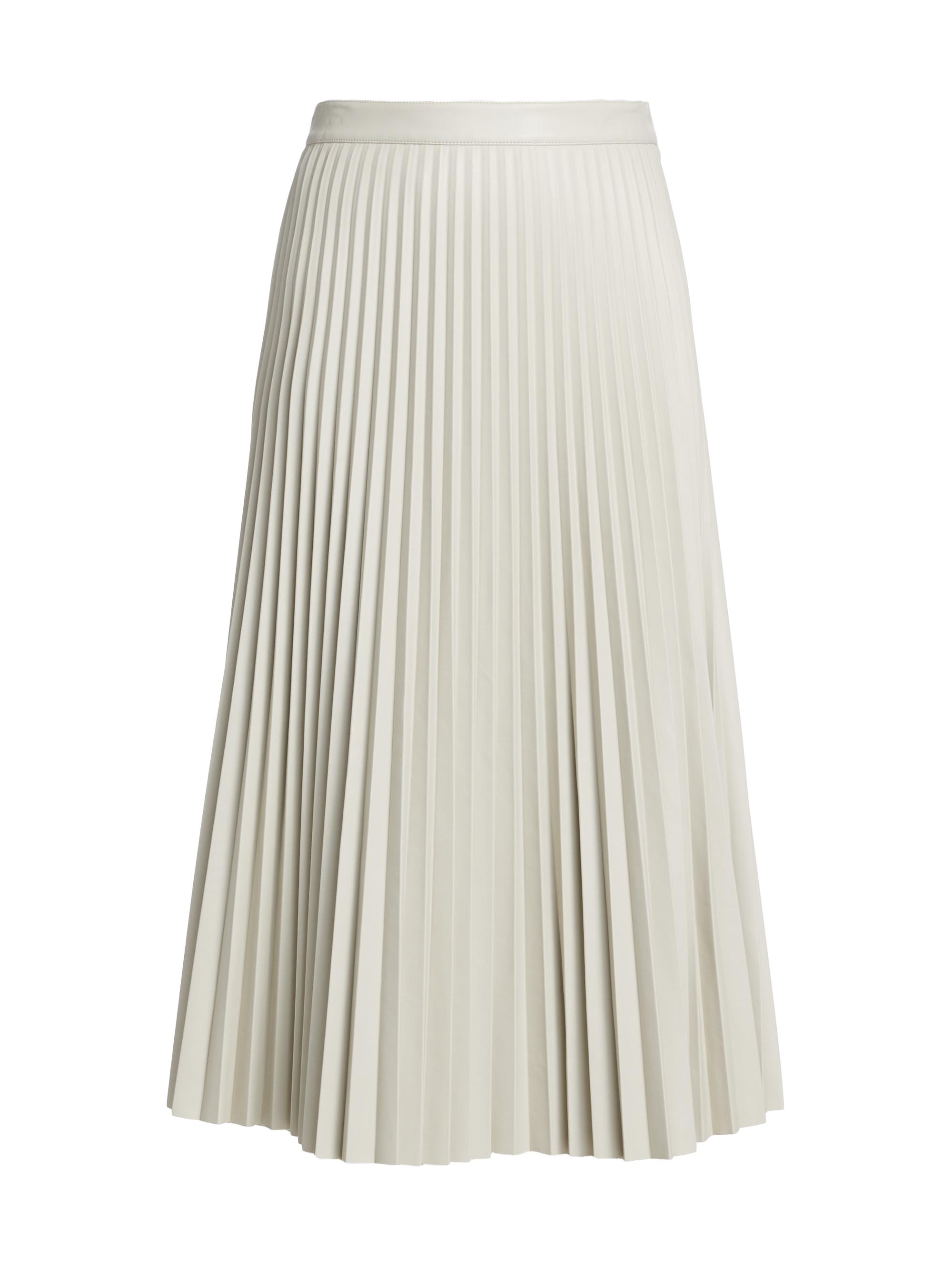 Proenza Schouler White Label Women's Pleated Faux-Leather Midi-Skirt - Off White