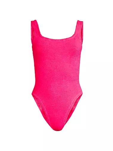 JGGSPWM Women Neon Color Block Swimsuit 2 Piece Tankini Sleeveless Bikini  One Shoulder Off Swimwears Fancy Beachwear Patchwork Bathing Suit Hot Pink M
