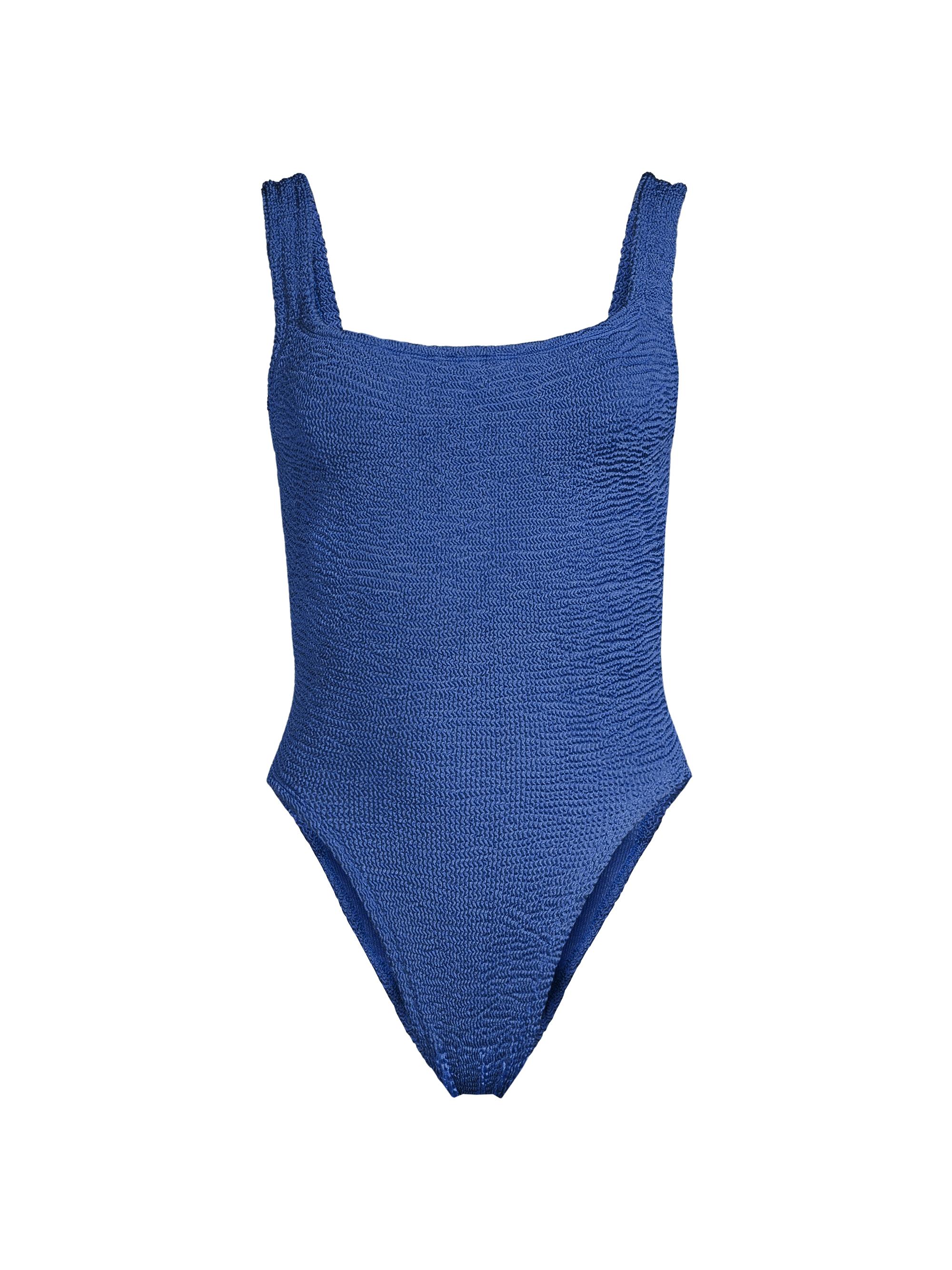 Hunza G Women's Crinkle One-Piece Swimsuit - Metallic Denim - Women's Clothing
