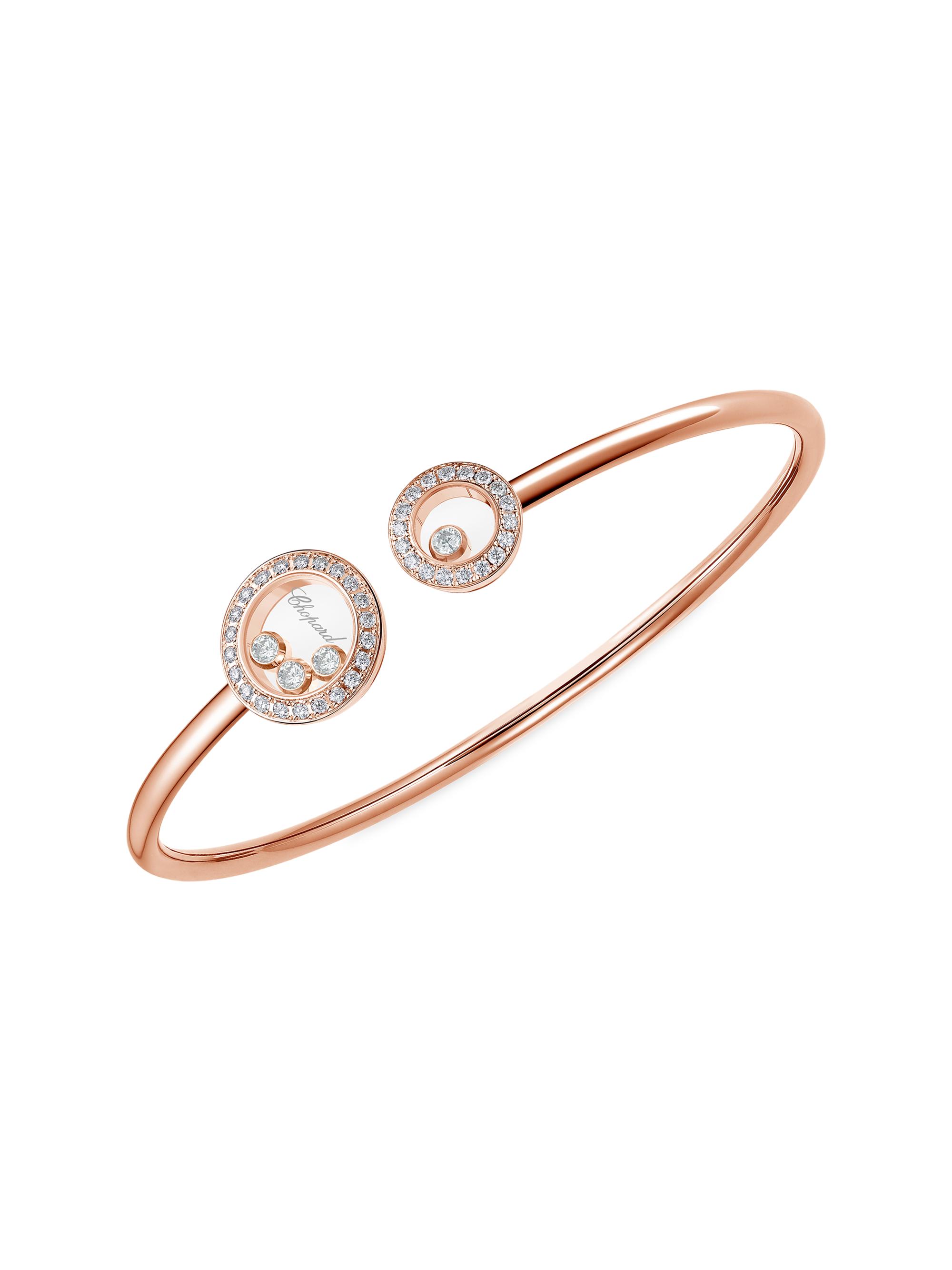 Chopard Women's Happy Diamonds Icons 18K Rose Gold & Diamond Bangle - Rose Gold